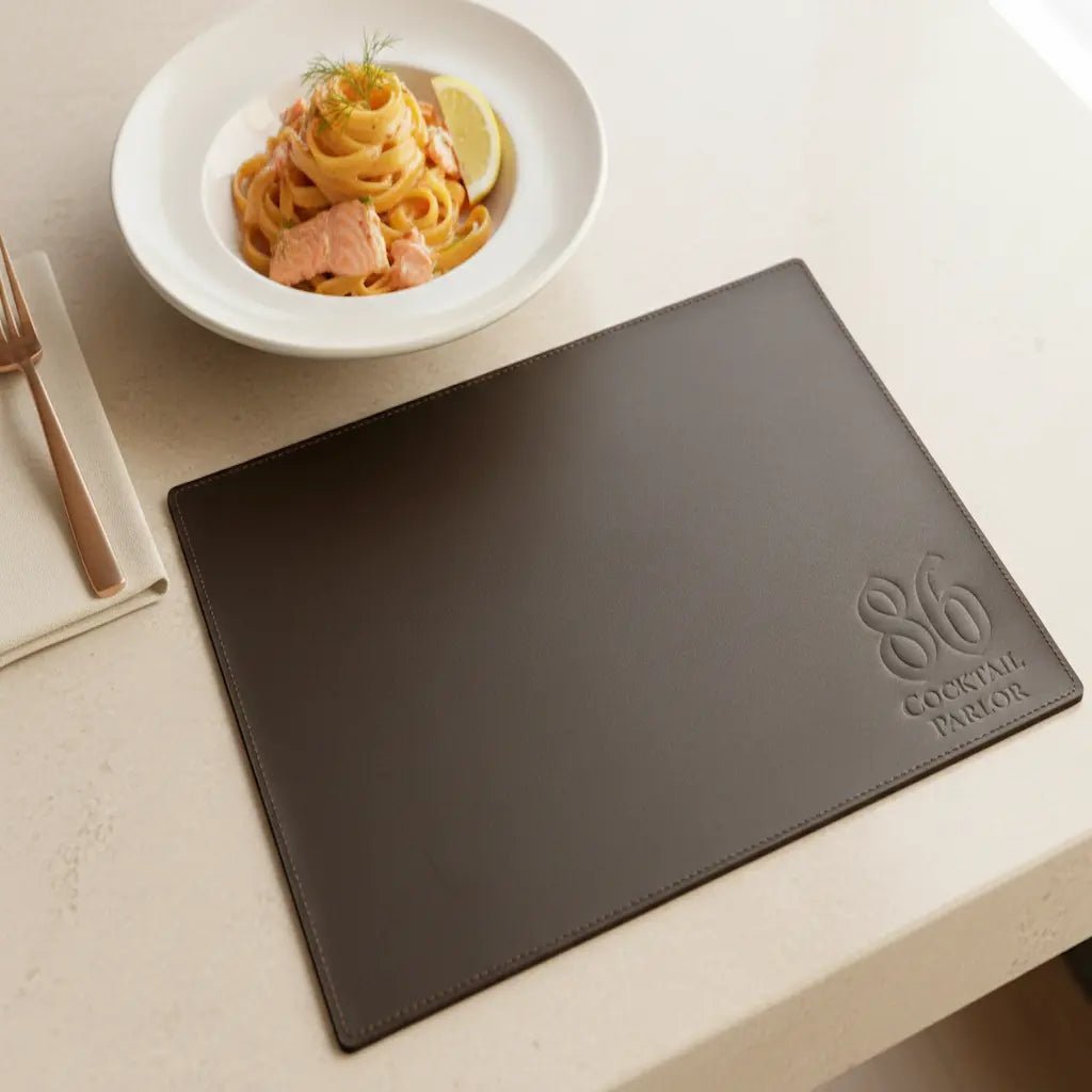 Brown leather placemats for restaurants - Inko Horeca Accessories