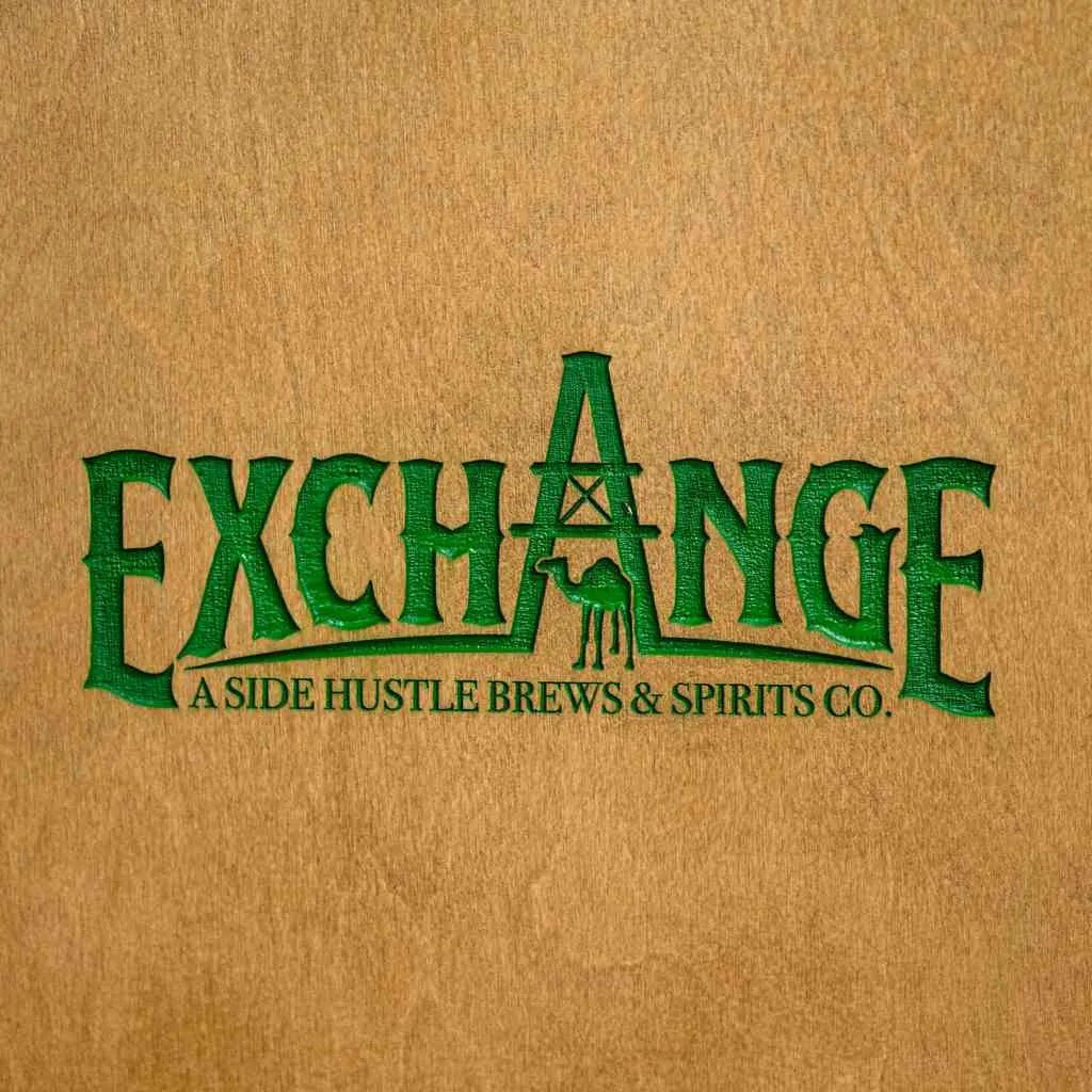 Custom Wooden Menu with Green Engraving and Green Leather (M02A2-G) - inko-shop