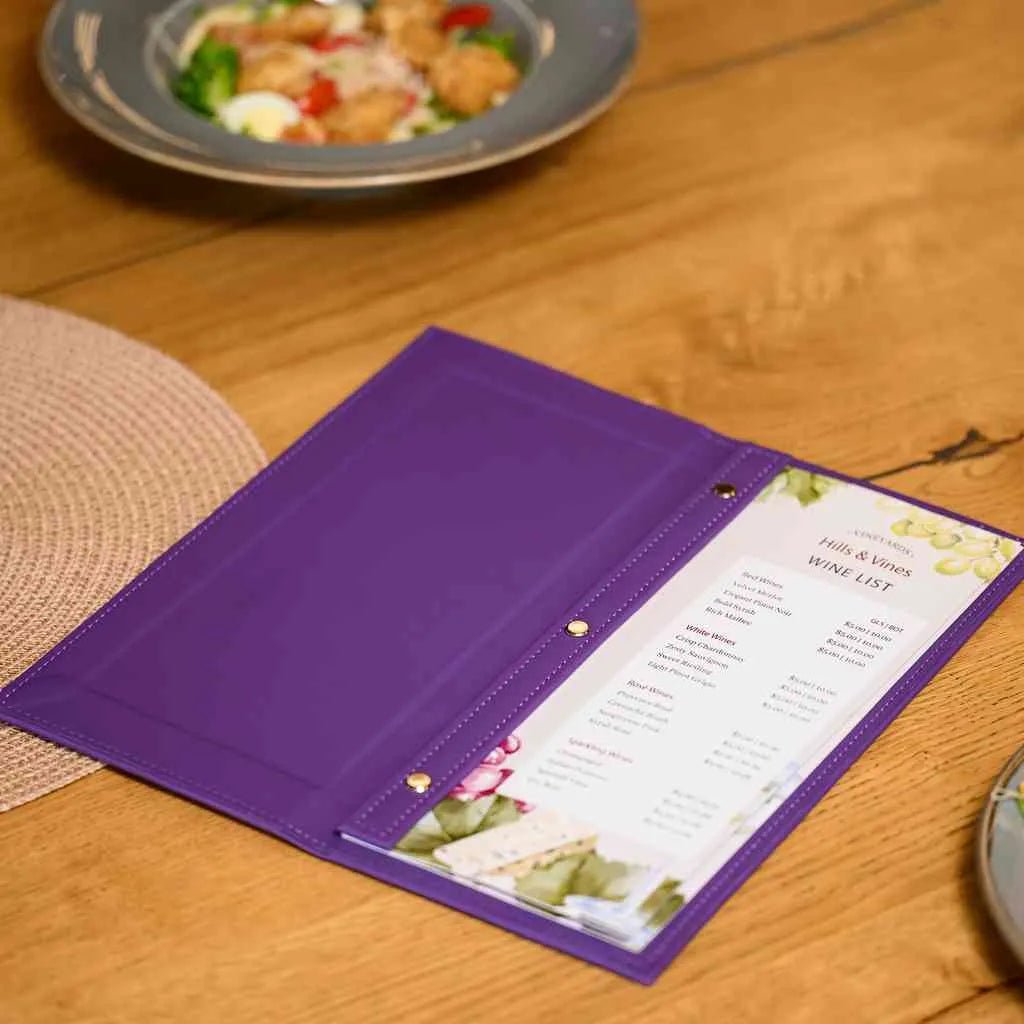 Faux Leather Wine List Menu Cover with hidden screws (FM02A6) - inkohoreca - shop