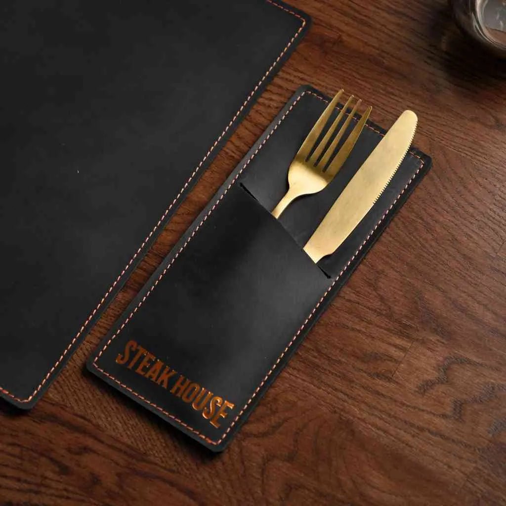 Leather Cutlery Case (LC02) - inkohoreca - shop