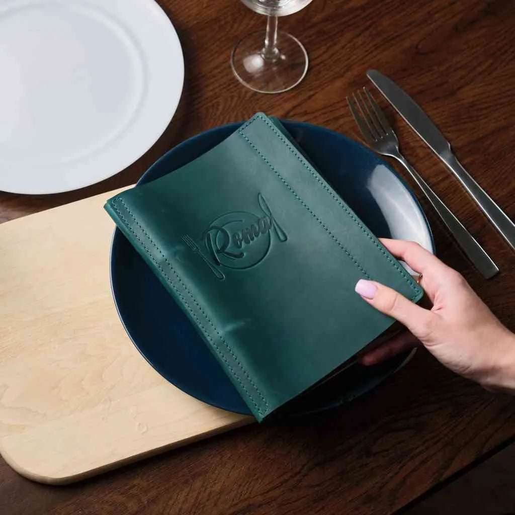 Leather Menu Folder with Ring Binder Mechanism (LM04A5) - inkohoreca - shop