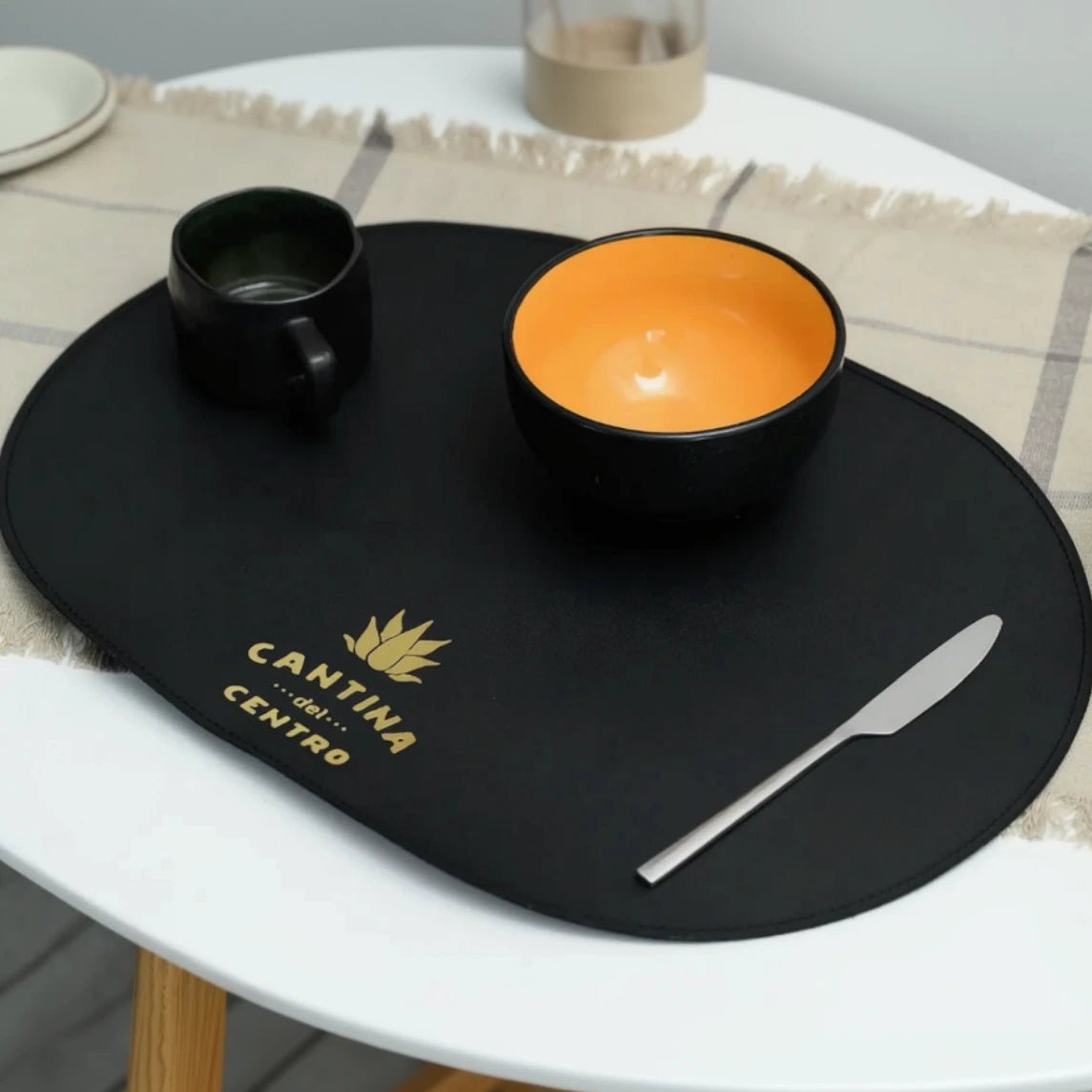 Premium black leather placemats - Inko Horeca Accessories