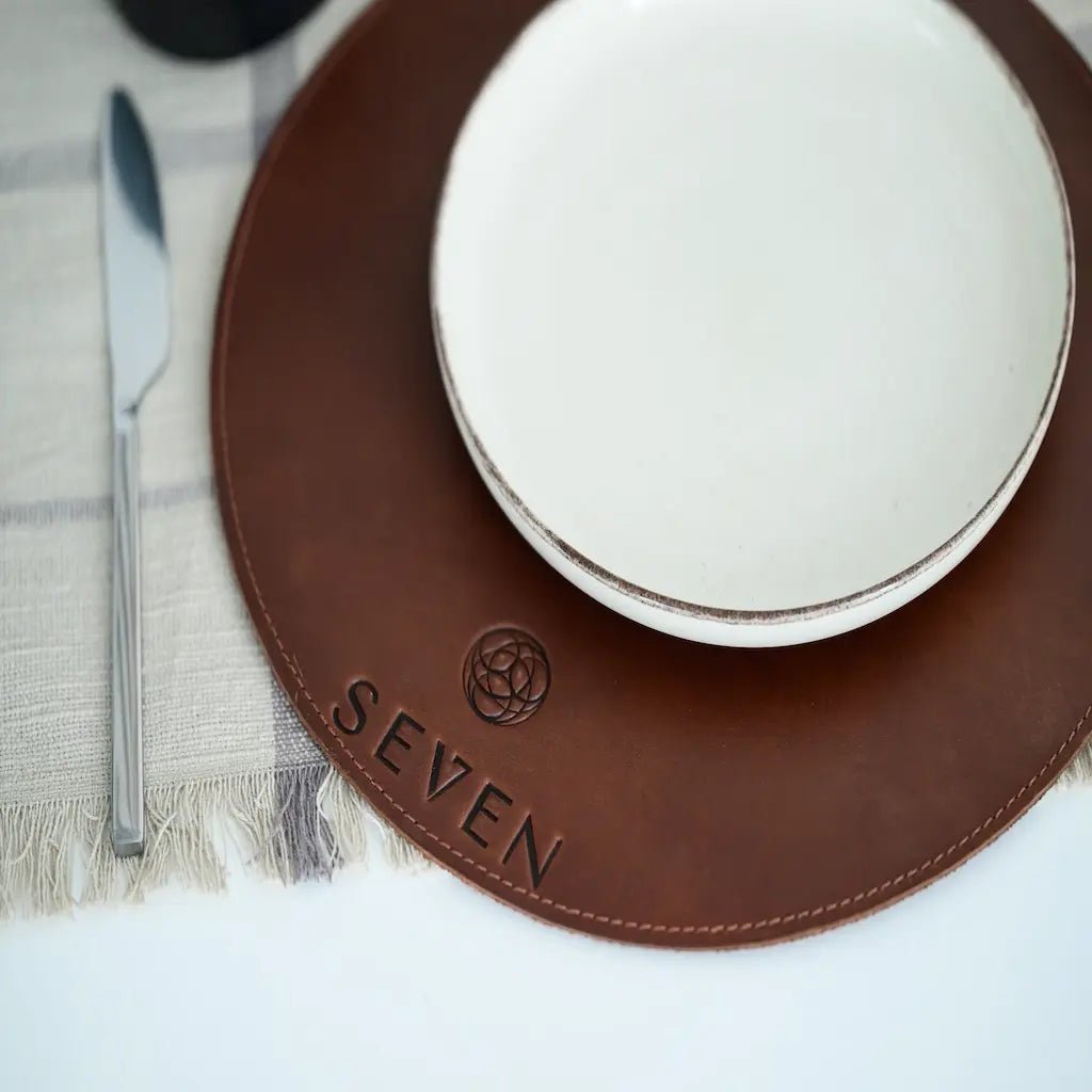 Round leather placemats for restaurants - Inko Horeca Accessories