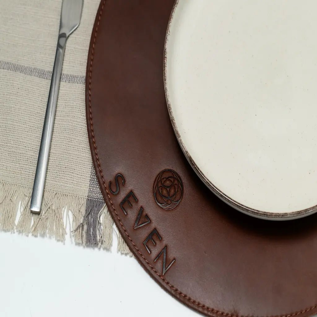Round leather placemats for restaurants - Inko Horeca Accessories