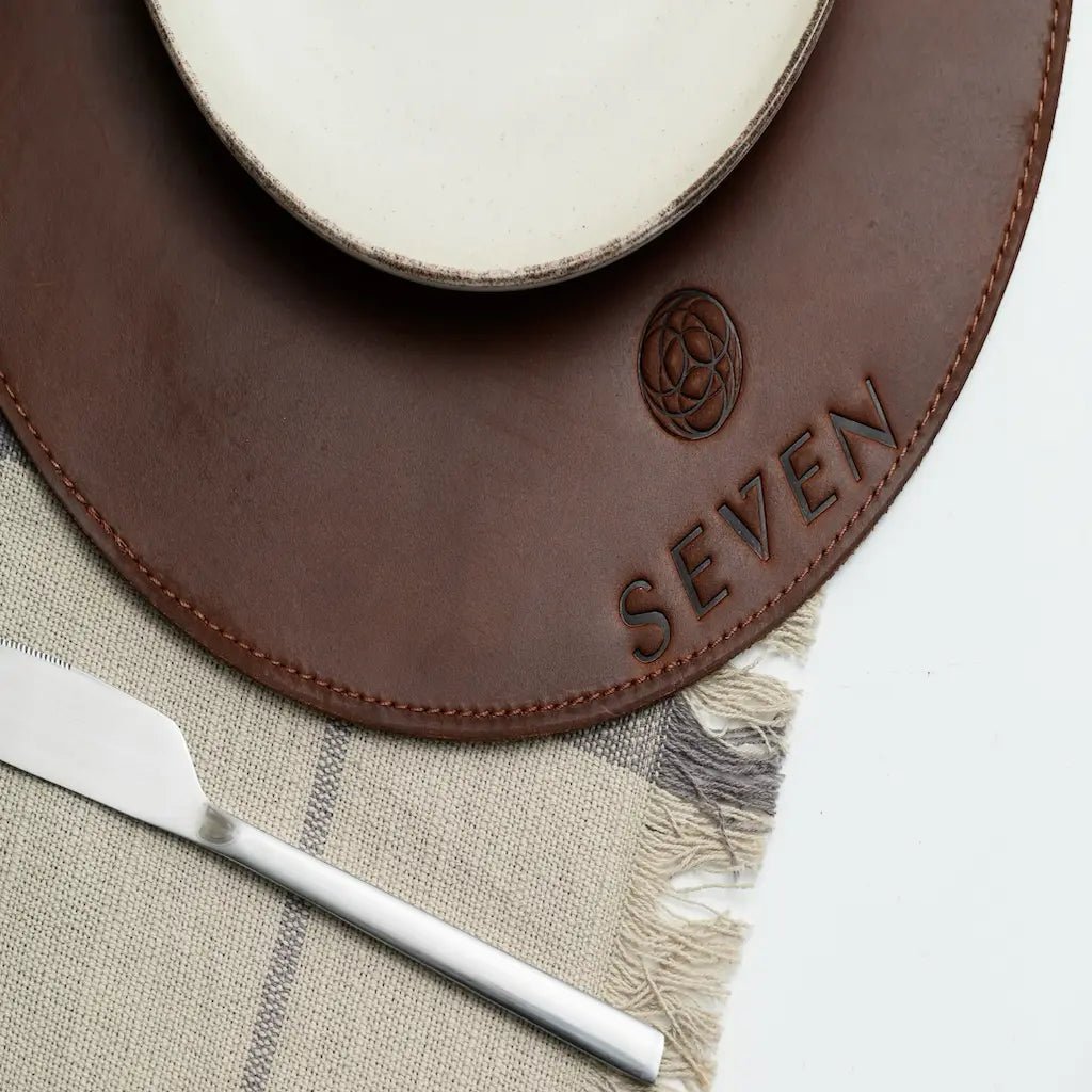 Round leather placemats for restaurants - Inko Horeca Accessories