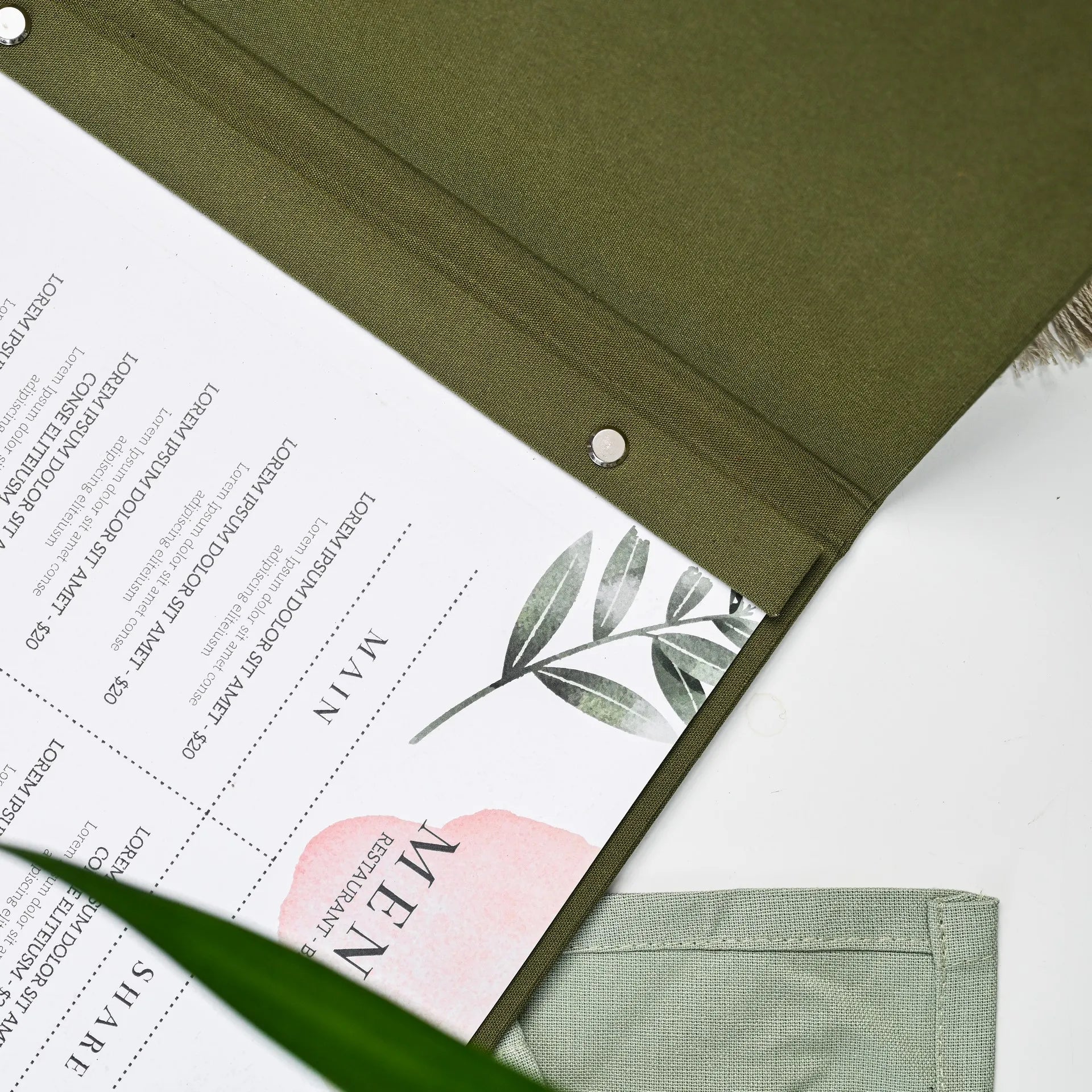 Textile Menu Holder (TM02A4) - inkohoreca - shop
