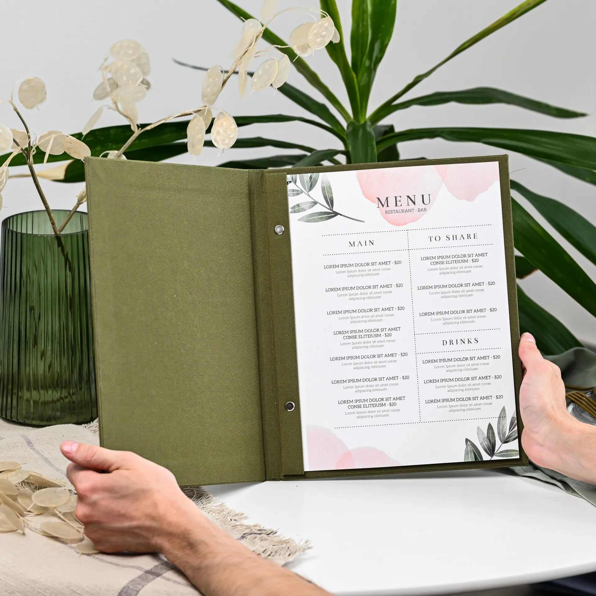 Textile Menu Holder (TM02A4) - inkohoreca - shop