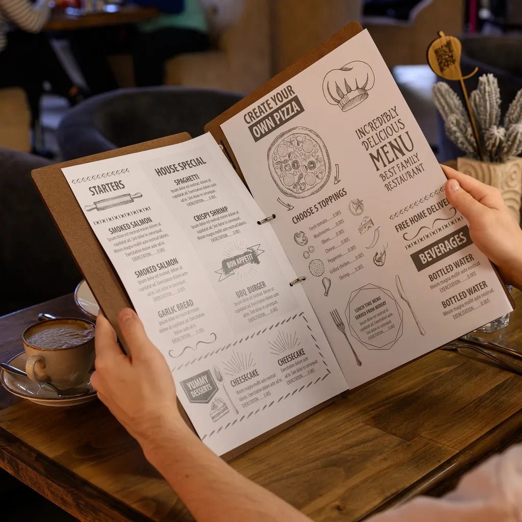Functional menu folder for restaurants with a sophisticated look.
