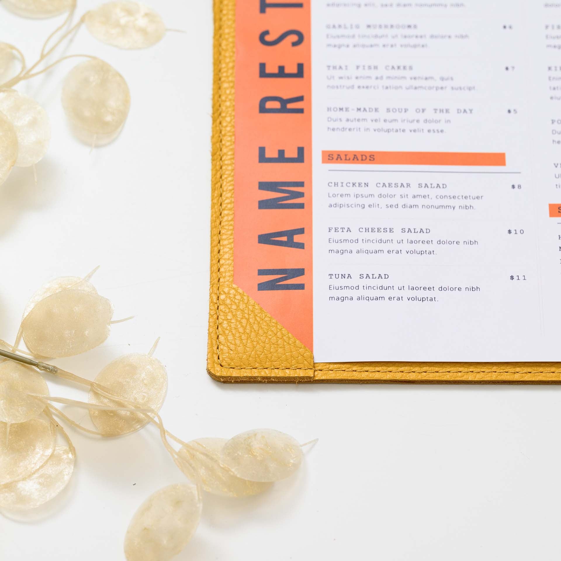 Menu Boards with sheets attached by Corner Mountings