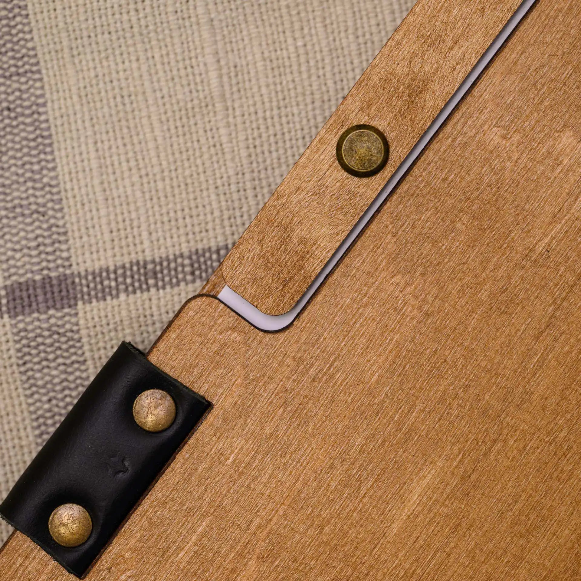 Wooden Menu Covers with sheets attached by Screws and a Plank