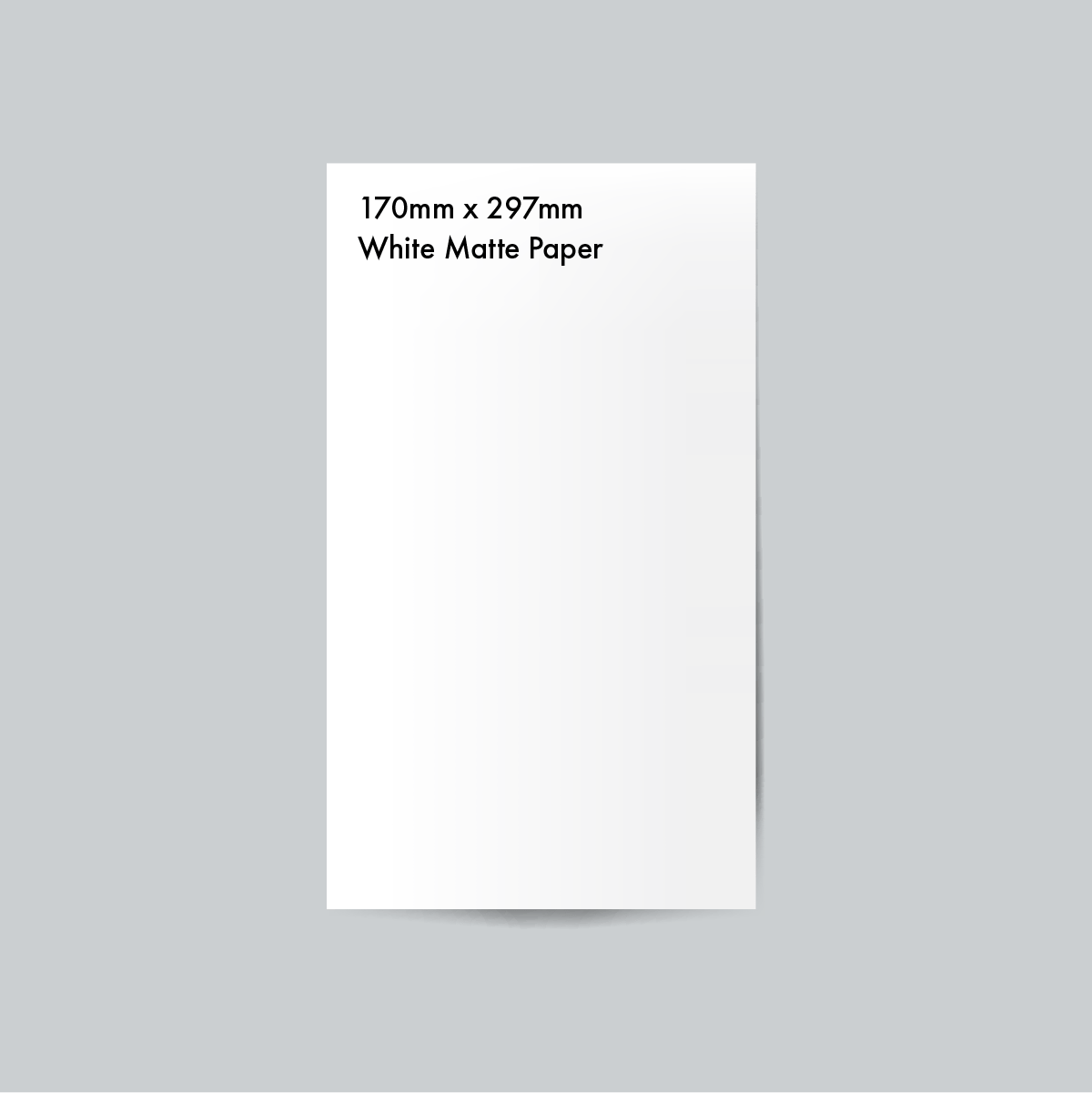 170mm x 297mm sized White Matte Paper with Digital Printing