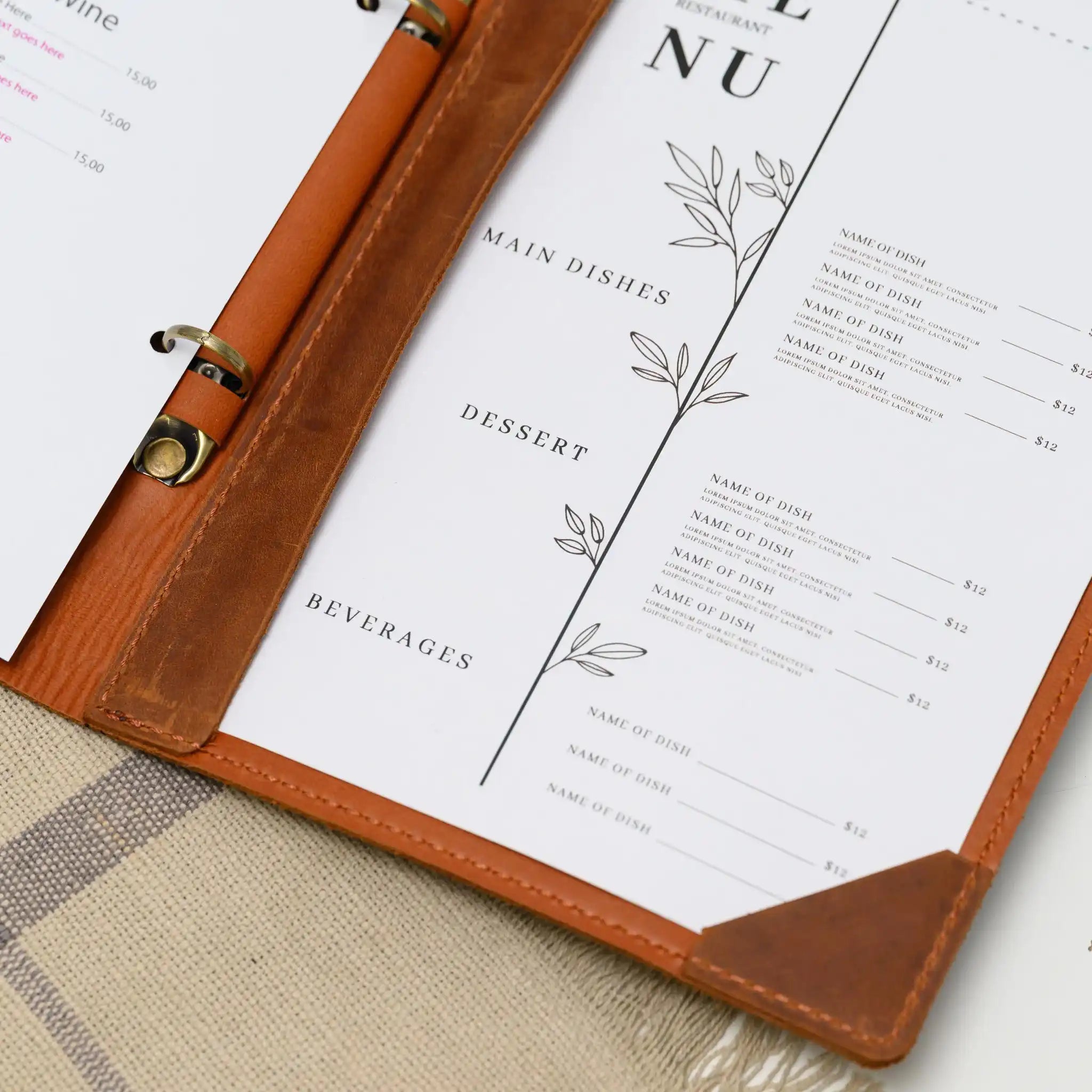  Present your menu with pride using our handcrafted menu, meticulously made with logo embossing for a bespoke finish.