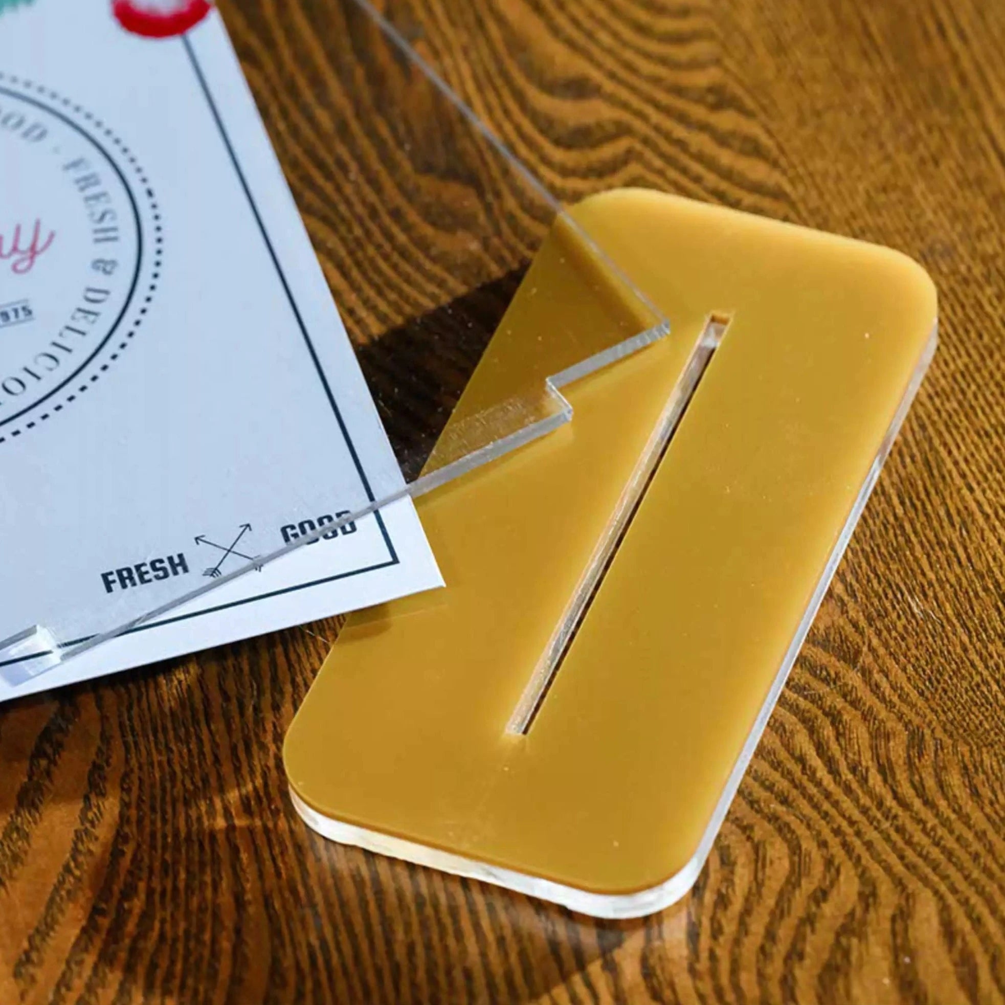 Gold Acrylic Table Stand Menu Holder
