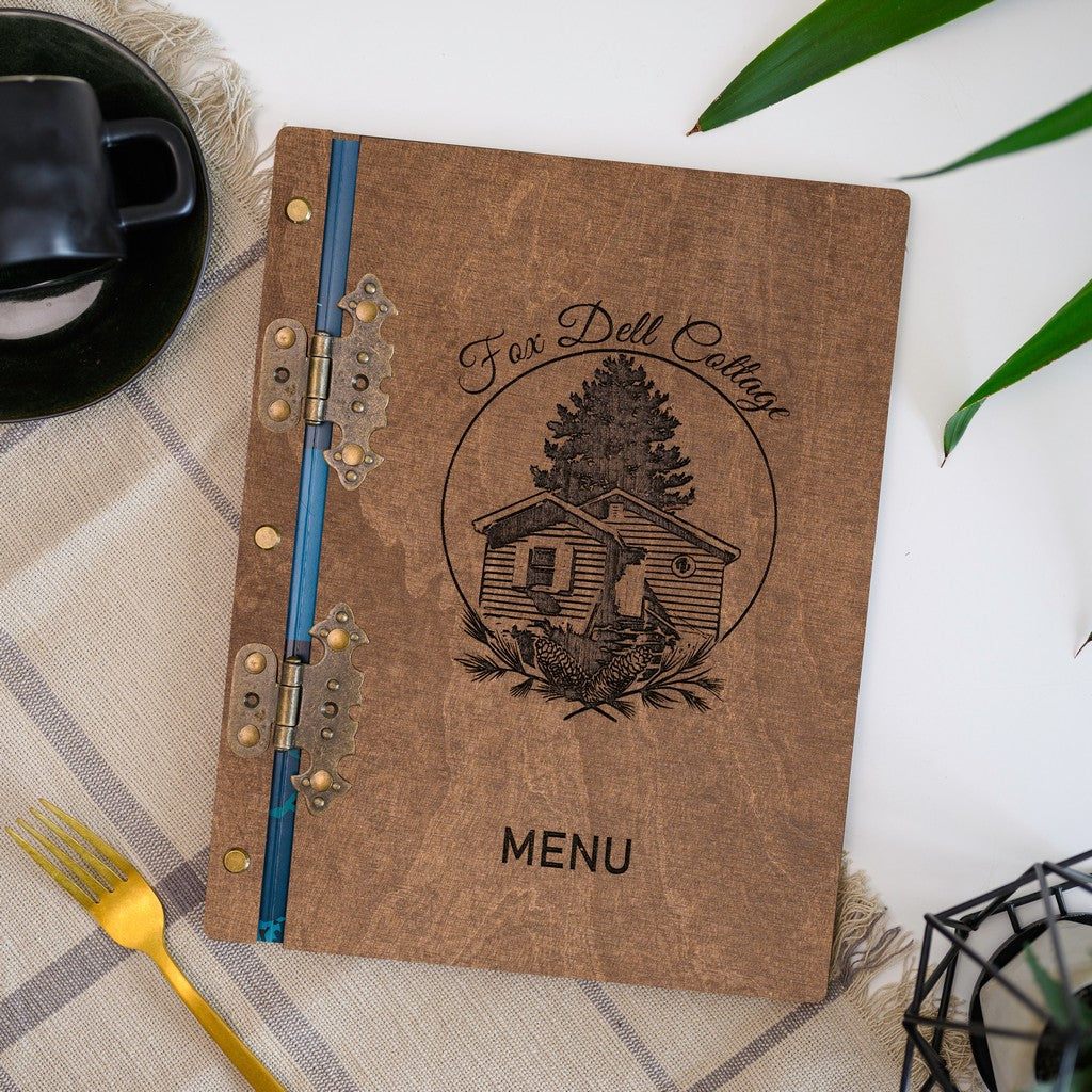 Unique Wood Menu Folder: Adds warmth and character to your table settings.