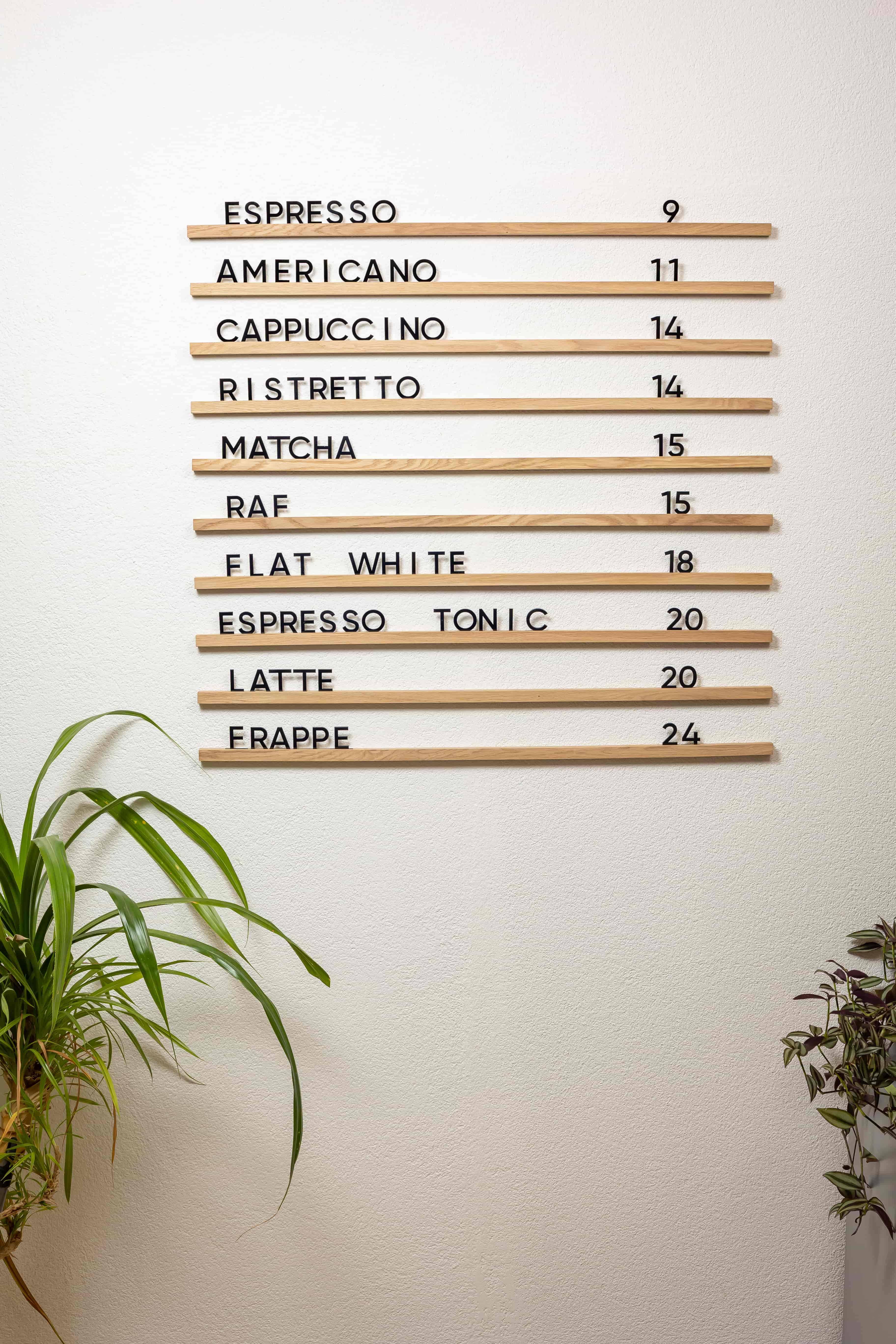 Wall menu with flowers