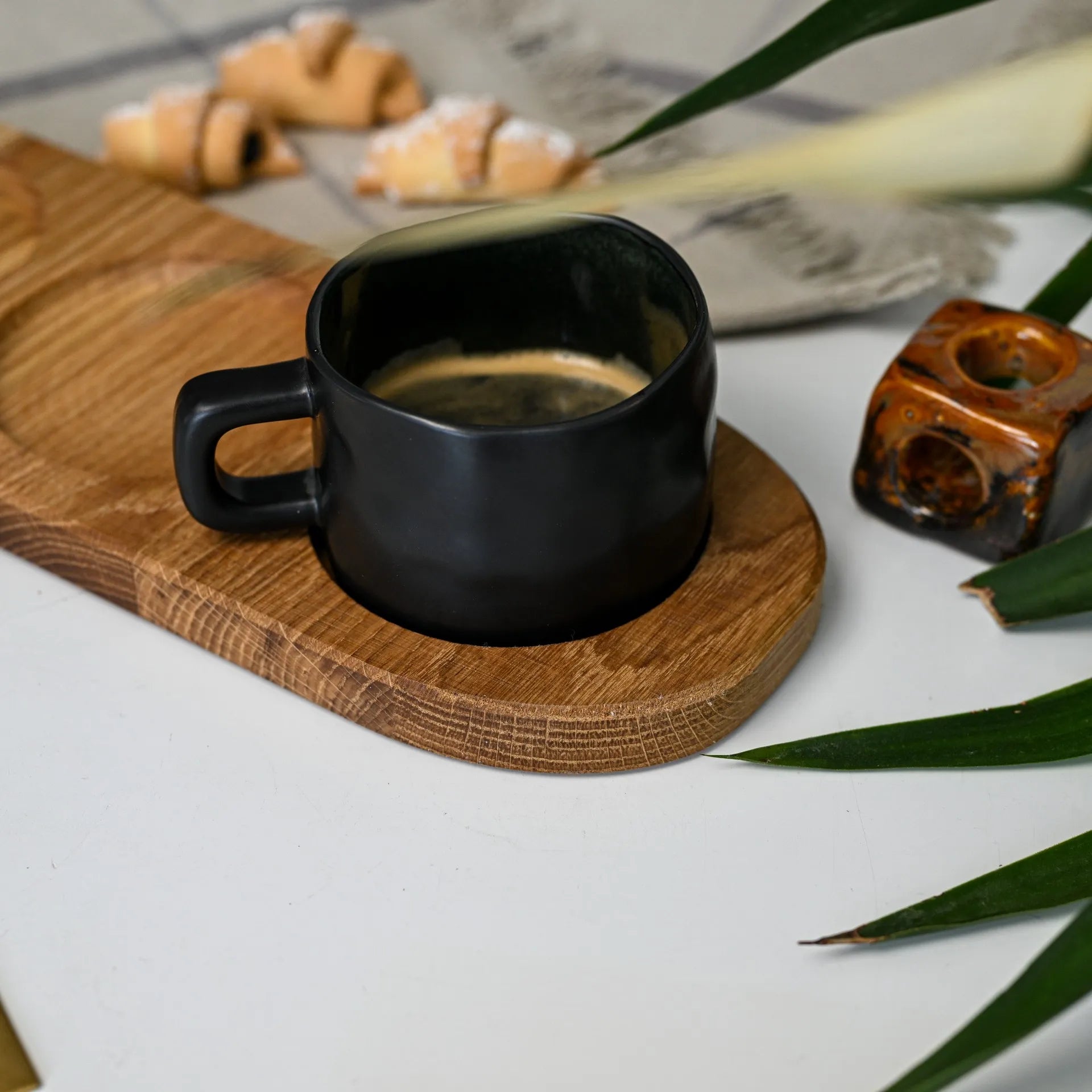 Customized wooden tray designed for cafes and restaurants, ideal for stylishly serving food and beverages.