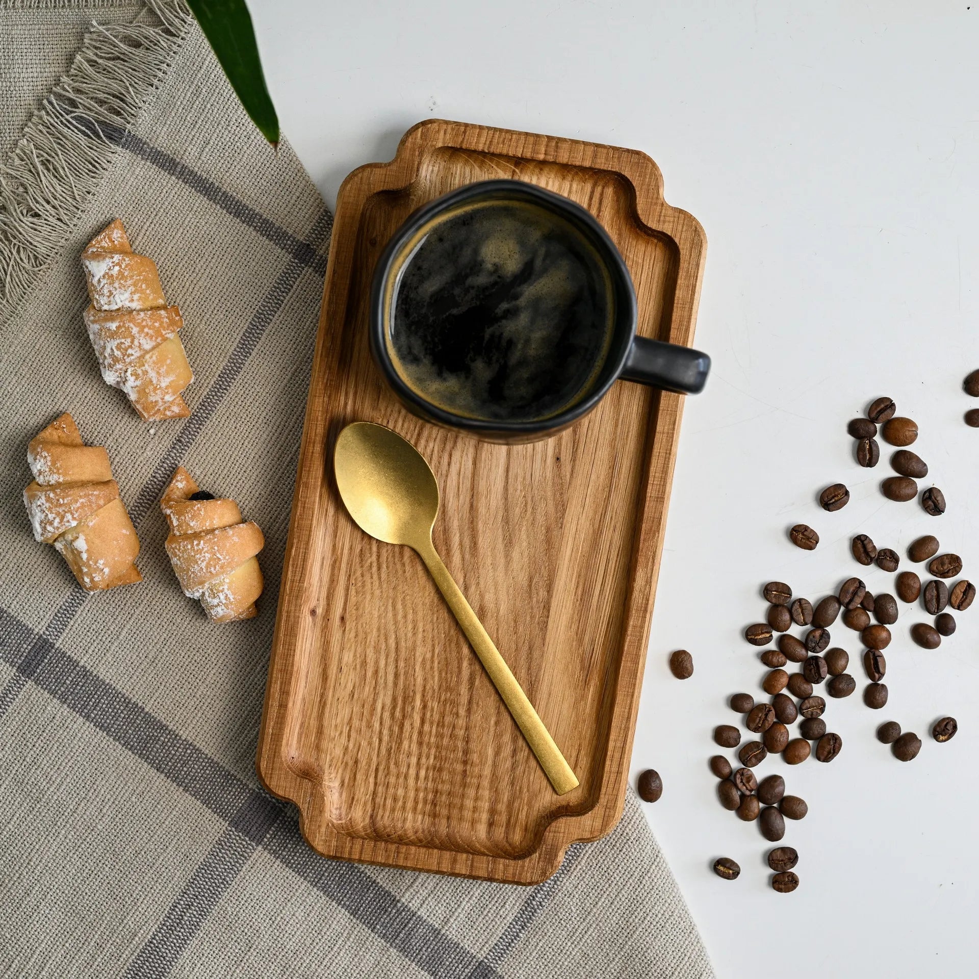 Personalized serving tray for restaurants, crafted from rustic wood, providing a unique and stylish presentation.