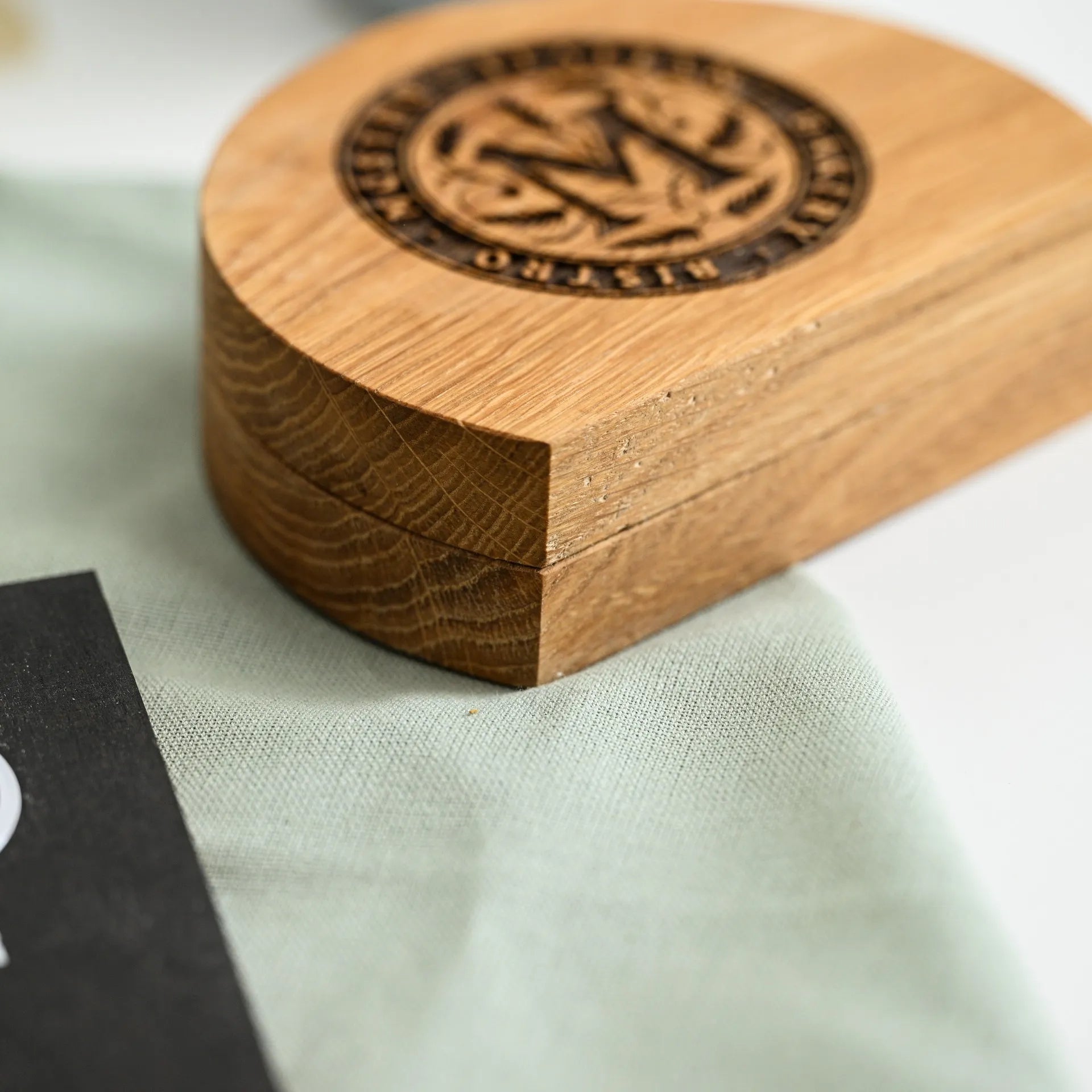Elevate your establishment with our wooden stand featuring an NFC tag and QR code for easy access to information.