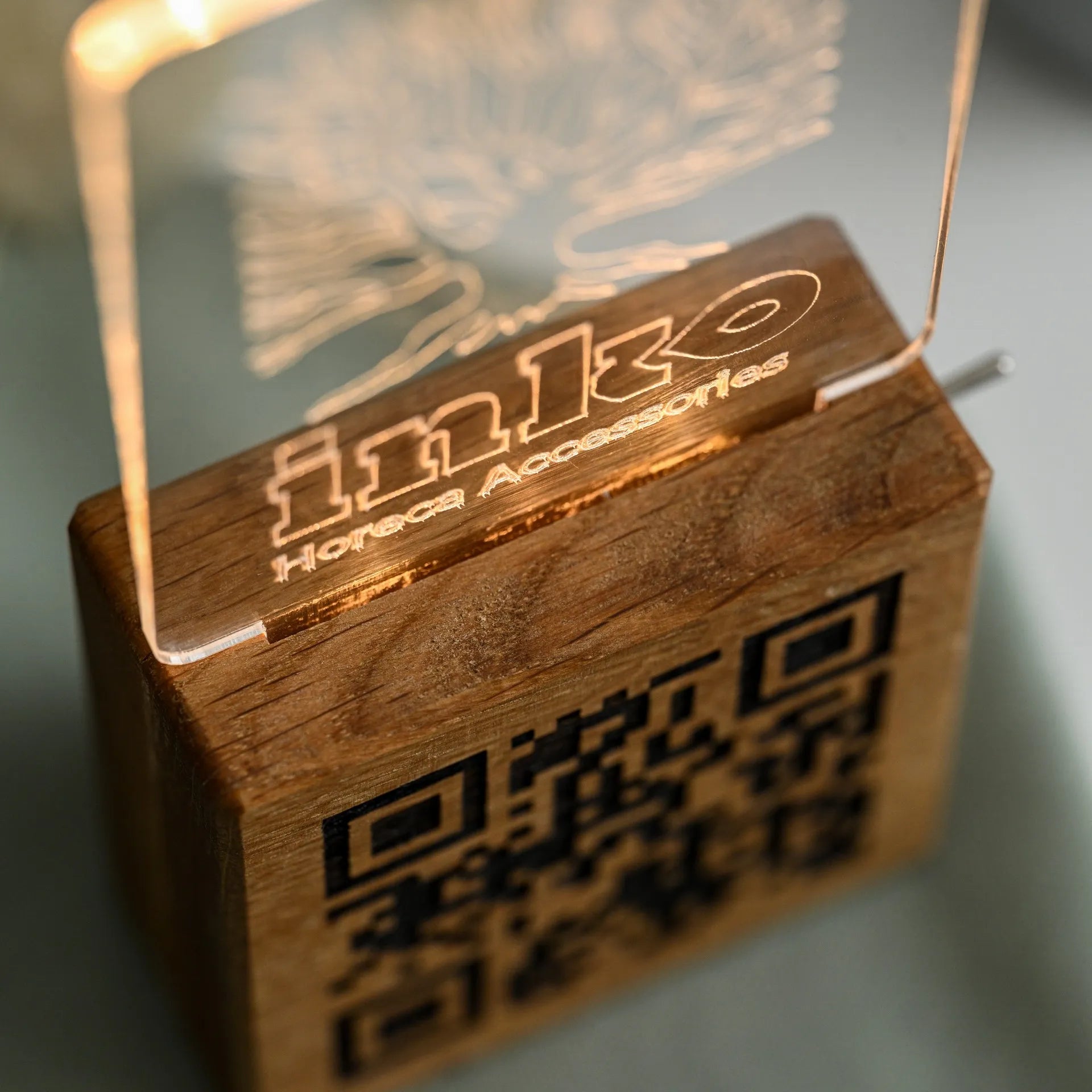 Enhance customer experience with our illuminated QR code display.