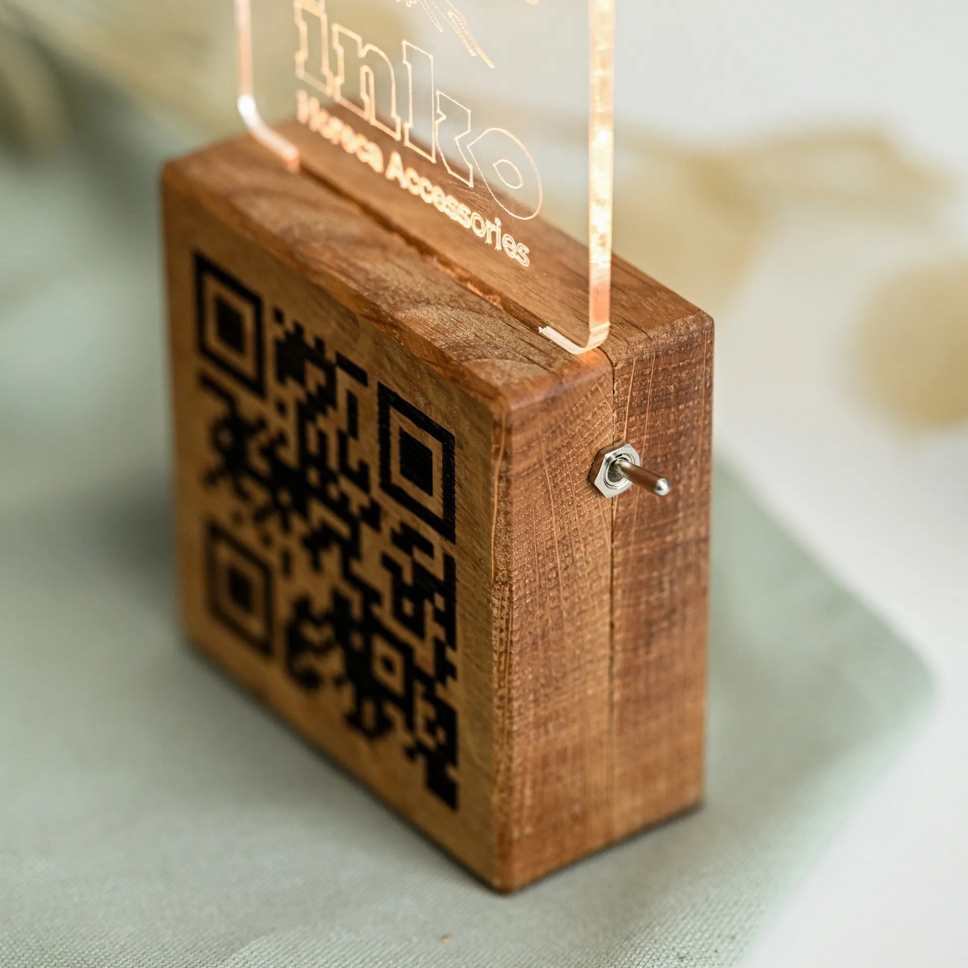Make your QR code stand out with customized engraving.