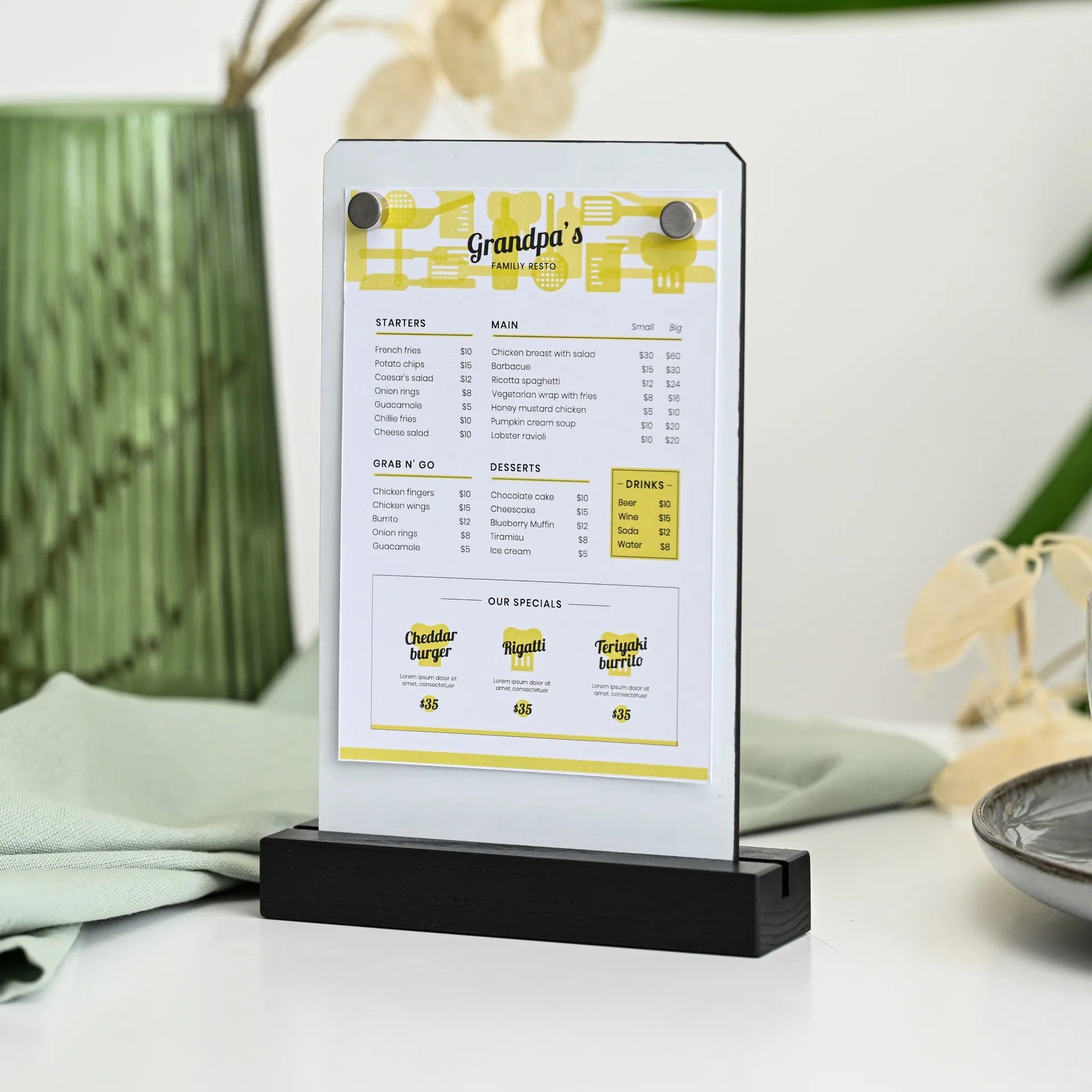 Magnetic Table Stand Menu Holder for A6 (TT408)