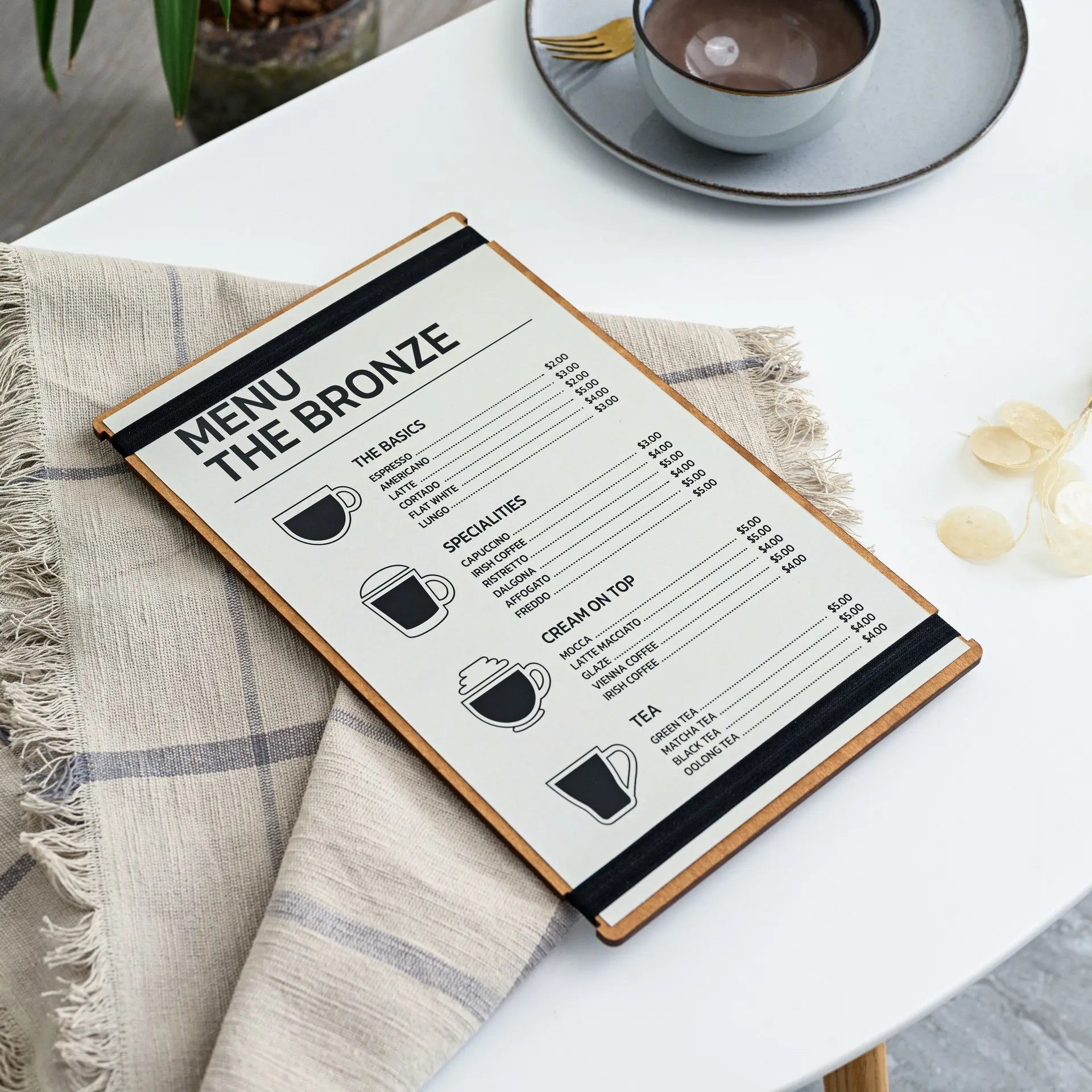 Drink Menu Folder: Perfect for organizing and showcasing your beverage selection.