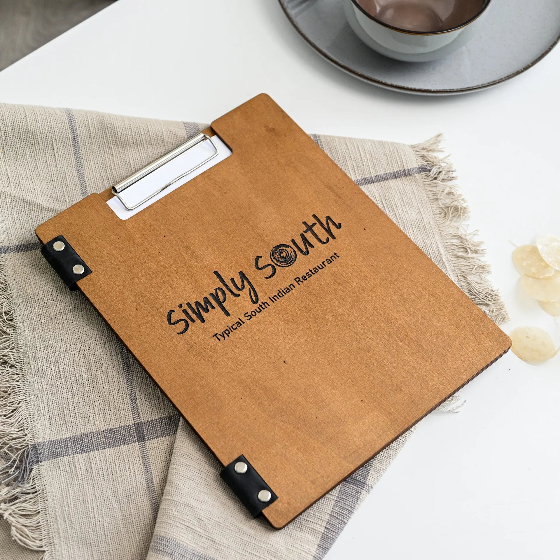 Clipboard with Binder: Keep menus organized and secure with this practical yet stylish option