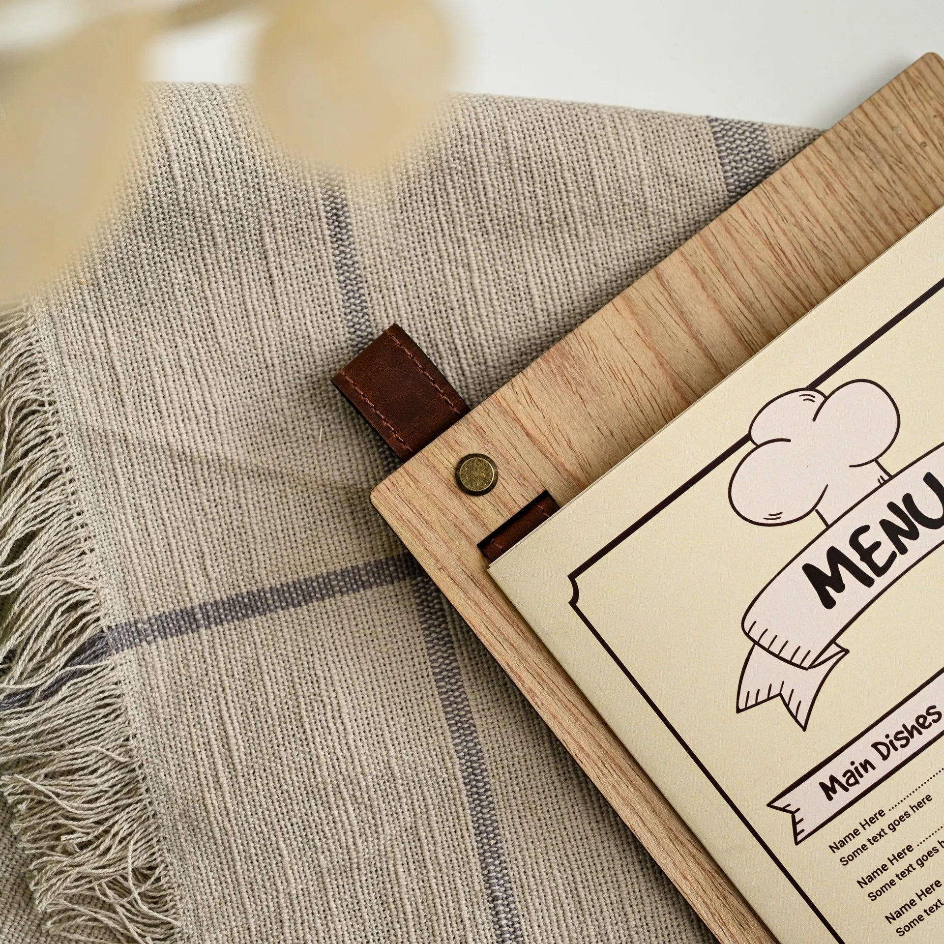 Restaurant Menu Board: Crafted from high-quality veneered HDF for a refined look.