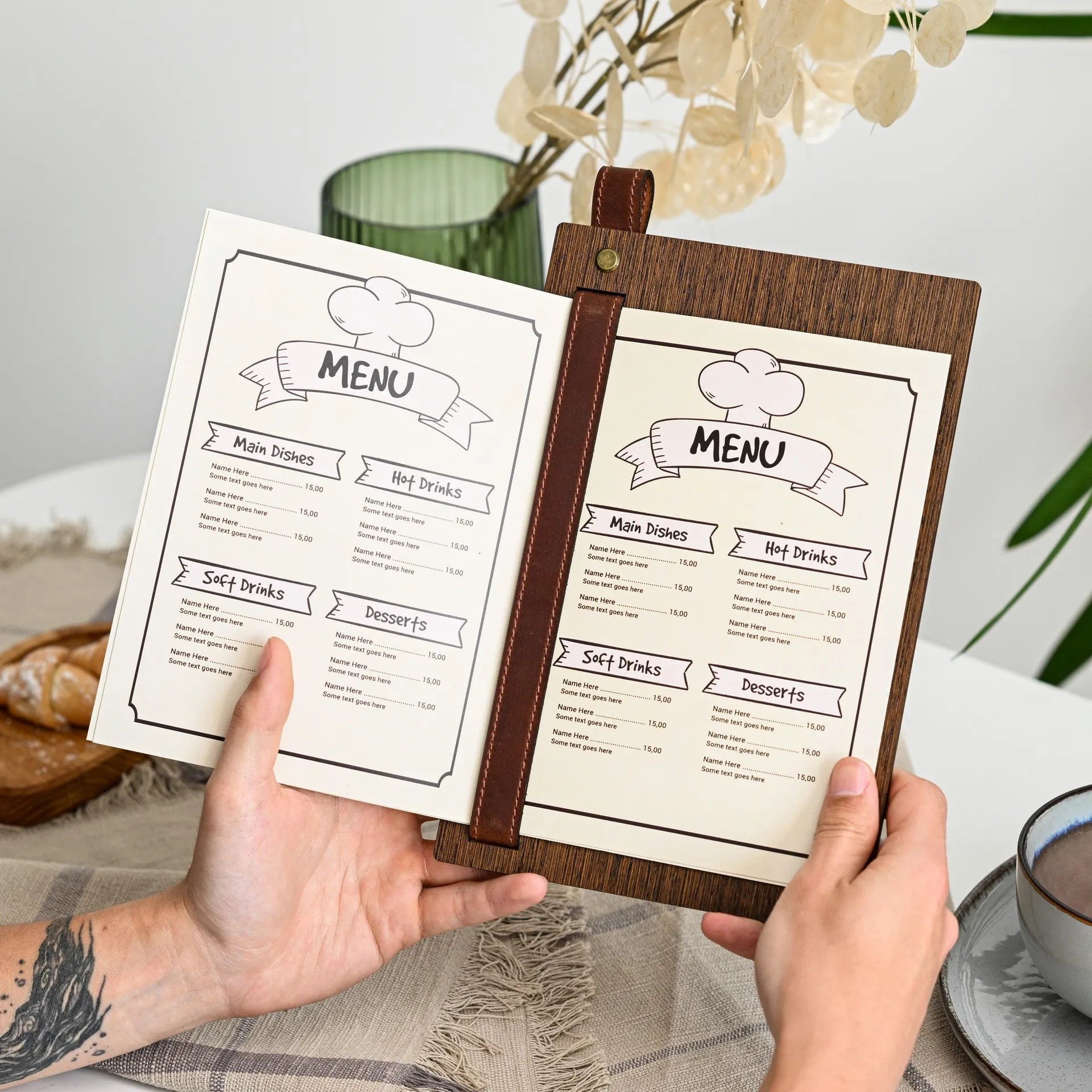 Couverture de Menu Foncée en HDF Plaqué