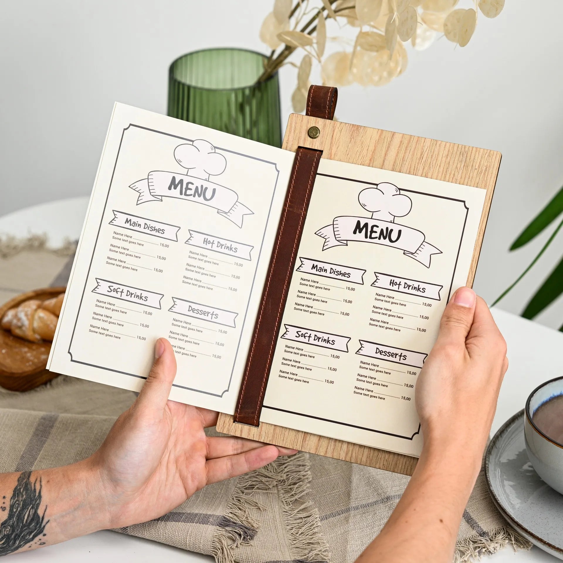 Personalized Menu Clipboard: Tailored to reflect your unique restaurant style.