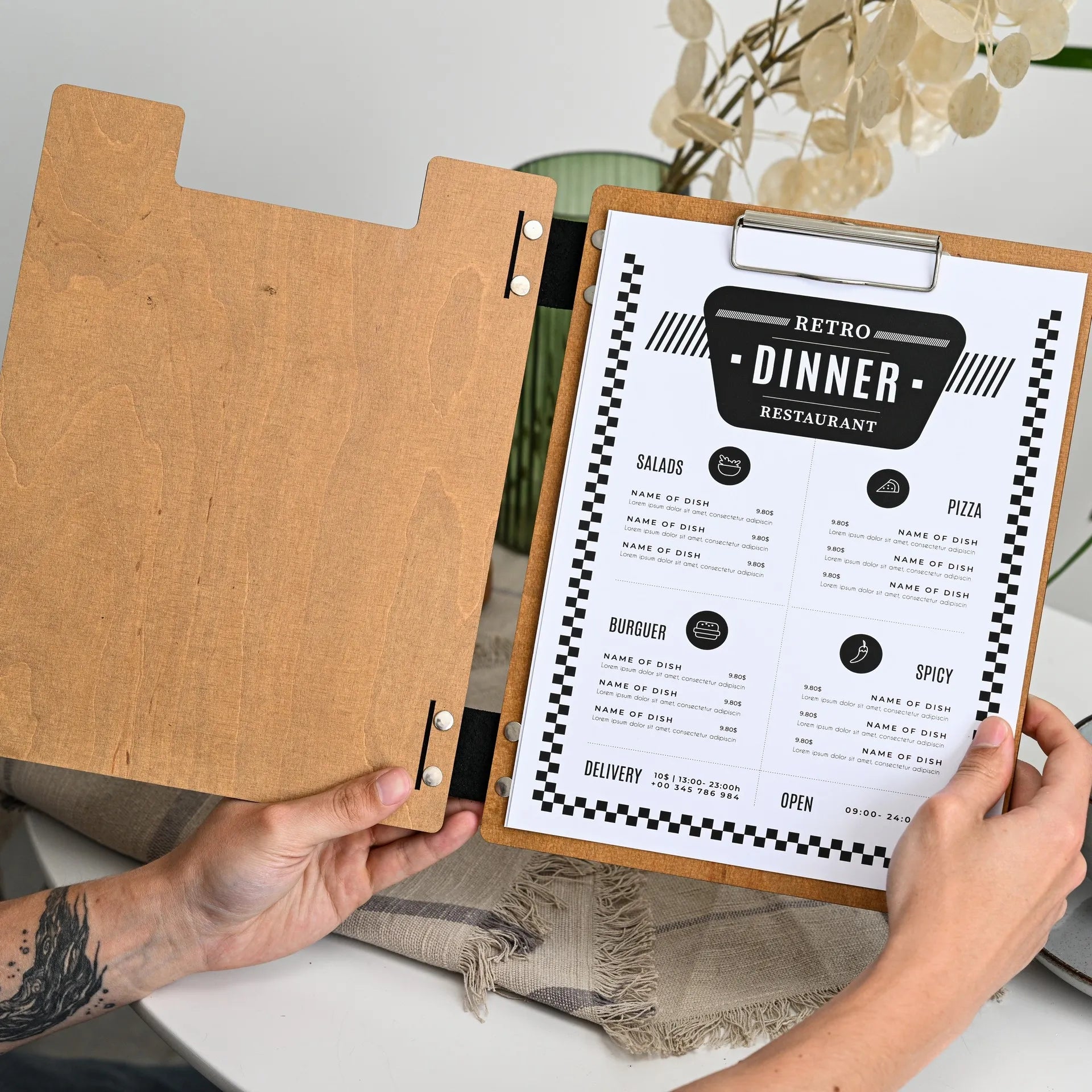 Custom Menu Board with Personalization: Impress diners with unique detailing tailored to your restaurant.