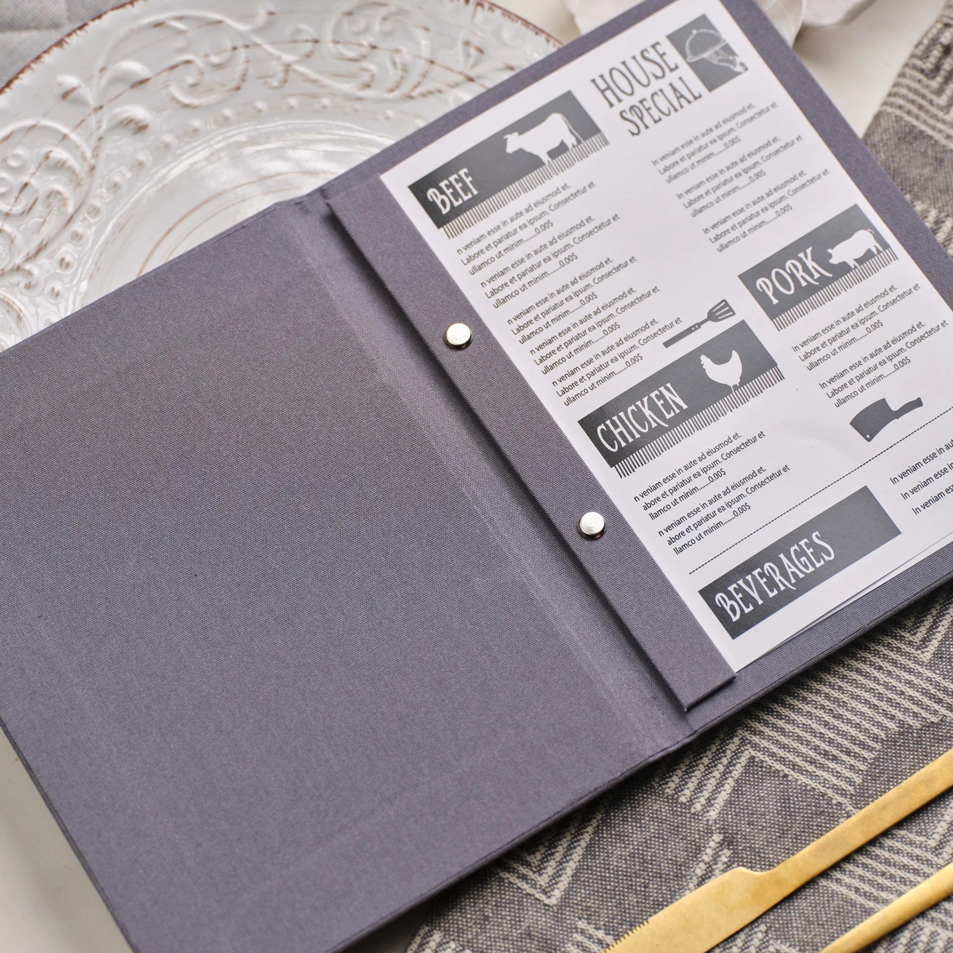 Fabric Menu Folder (TM02A5)