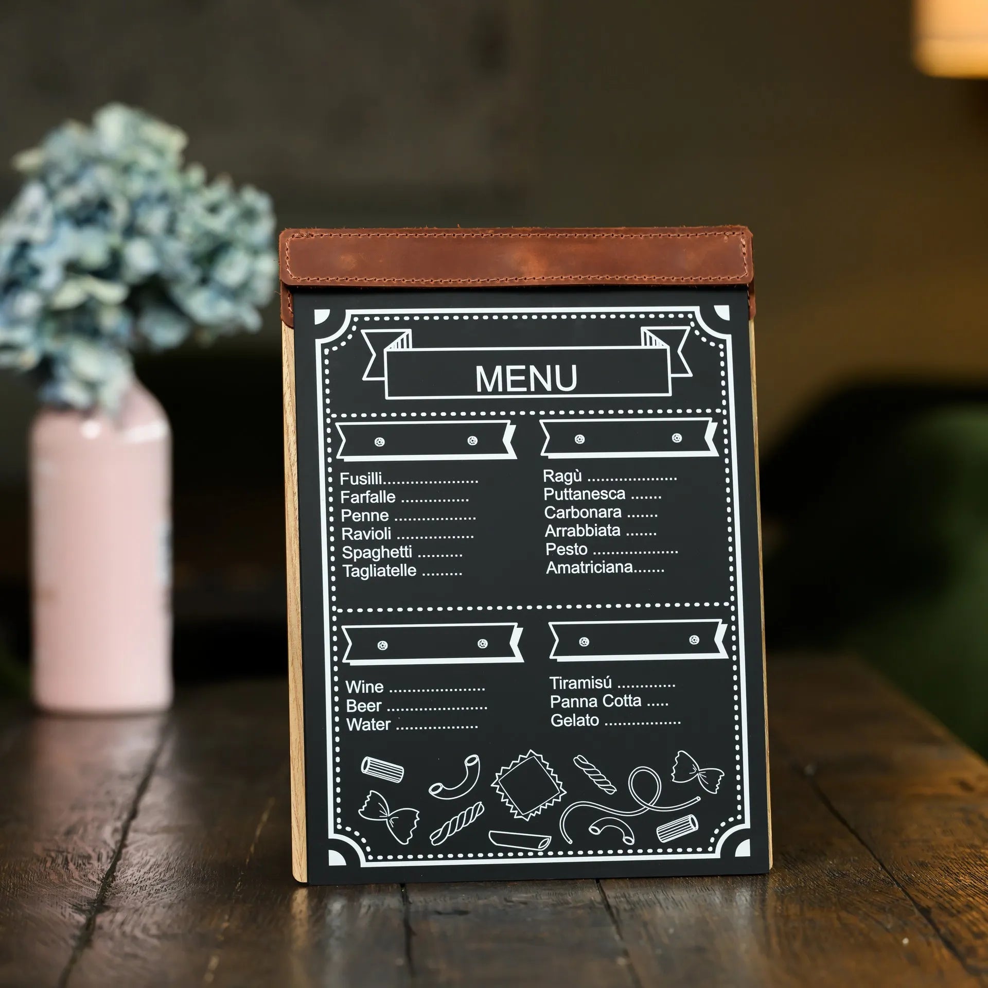 Robust Menu Display: Offers durability and style for your menu presentation.