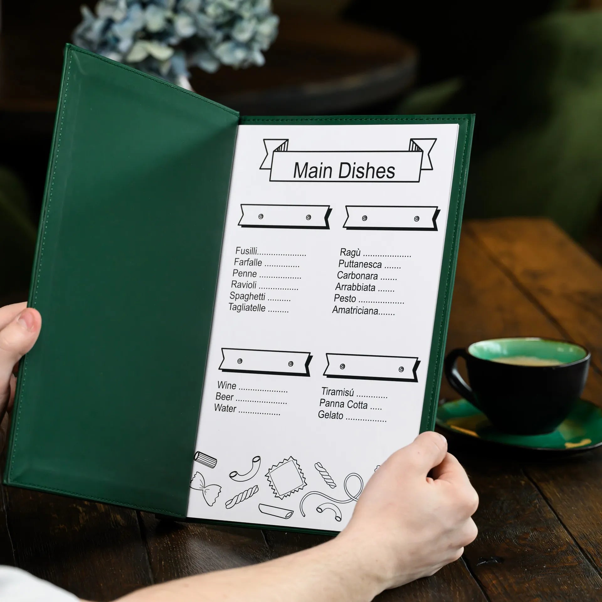 Menu Folder with Fixing by Screws and Plank, ensuring a secure and professional menu display, exemplifying attention to detail and quality craftsmanship.