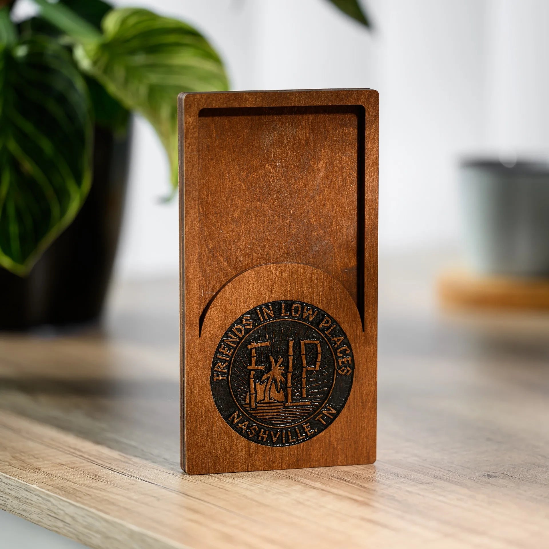 Enhance your dining experience with our classic wooden bill holder, adding a touch of elegance to your table setting.