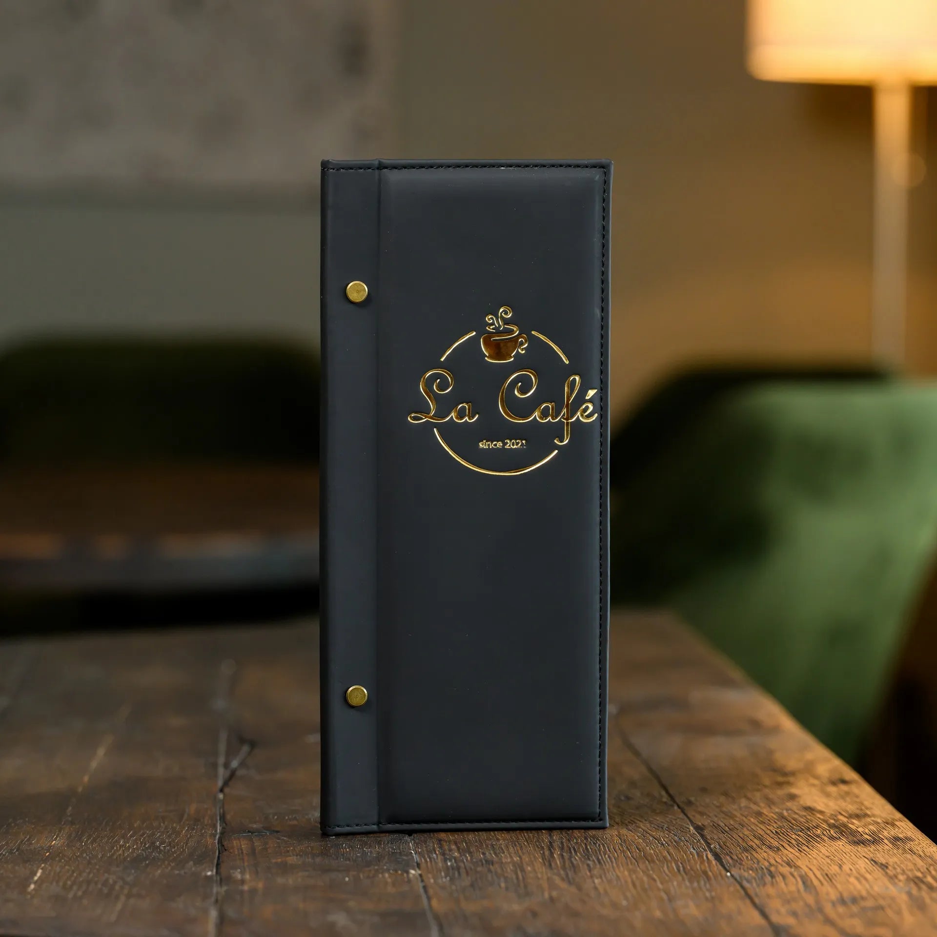 Elegant Faux Leather Menu Cover with Logo Embossing, adding a touch of sophistication to your dining establishment, impressing patrons with its refined presentation.