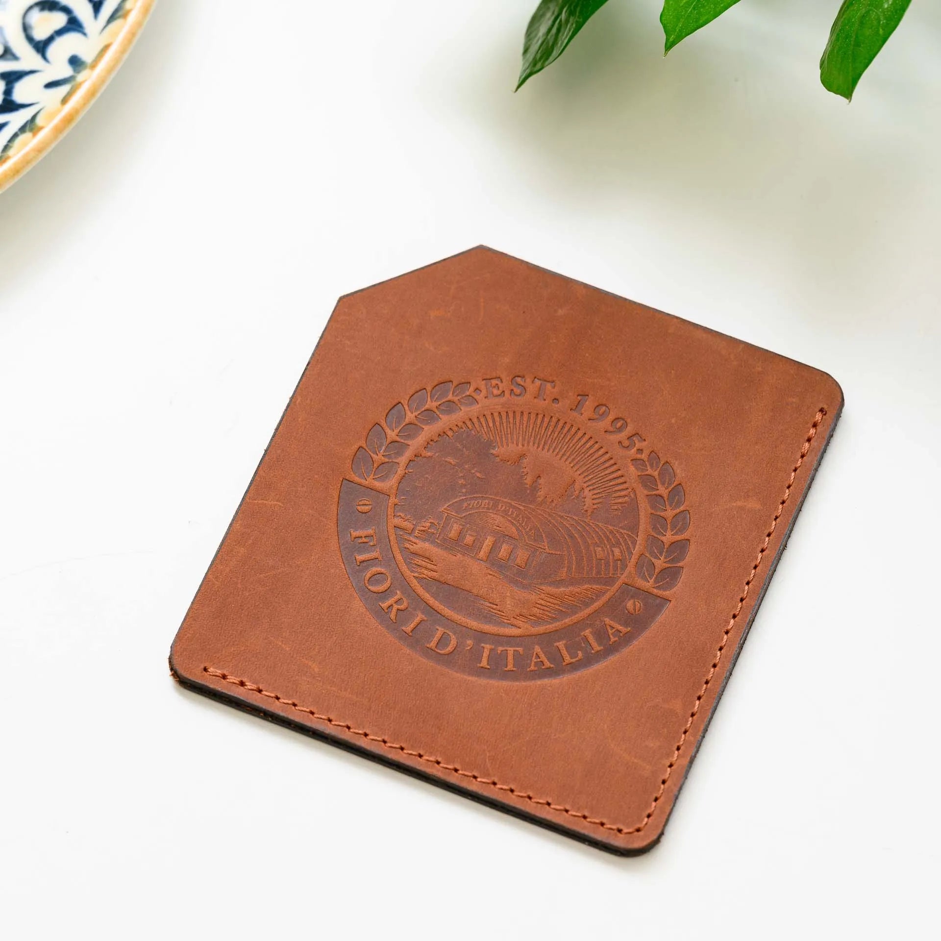 Bar Bill Presenter with Personalization: Enhance your brand presence with a custom-embossed leather check holder.