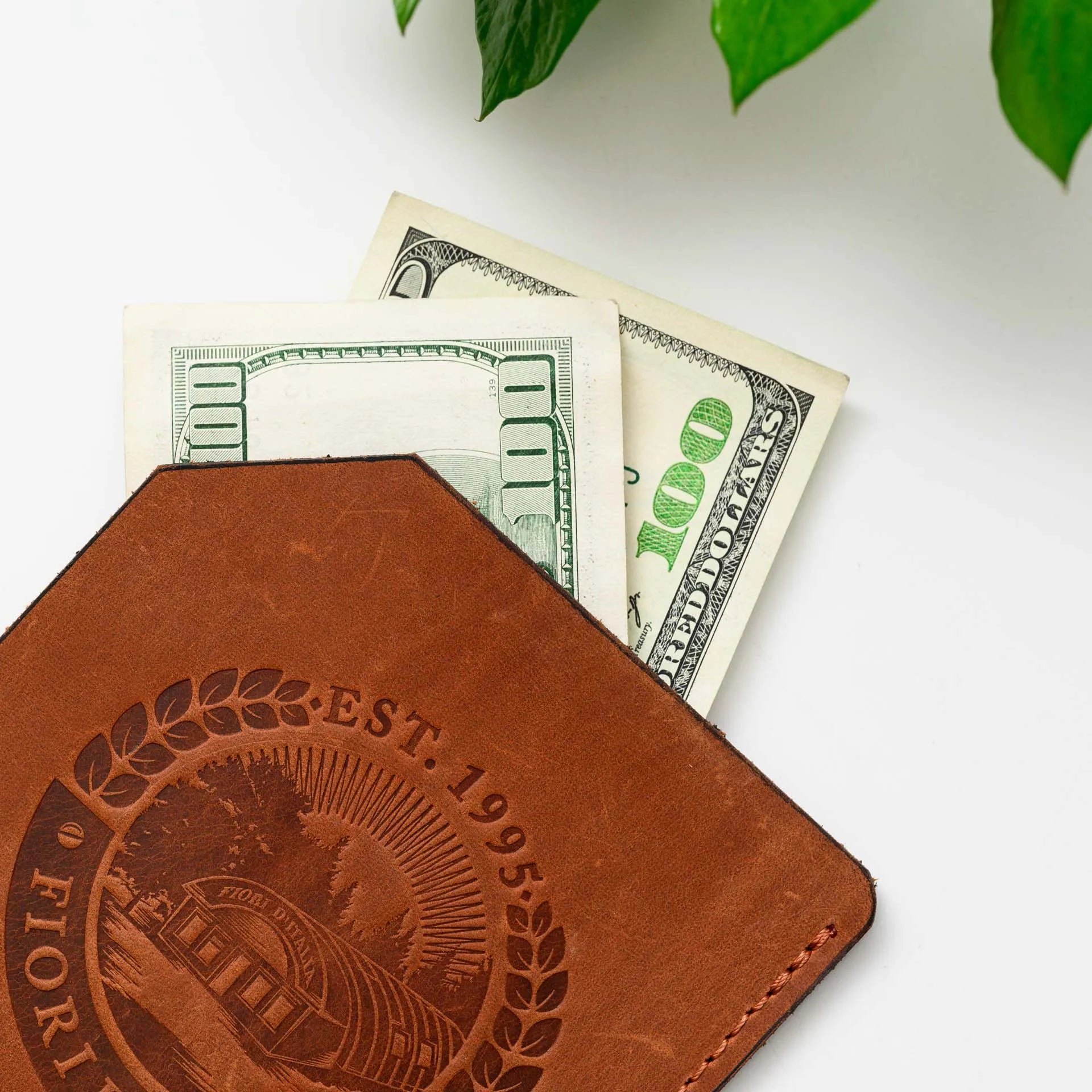 Elegant Leather Bill Presenter: Ensure a professional and polished check presentation with a personalized logo.