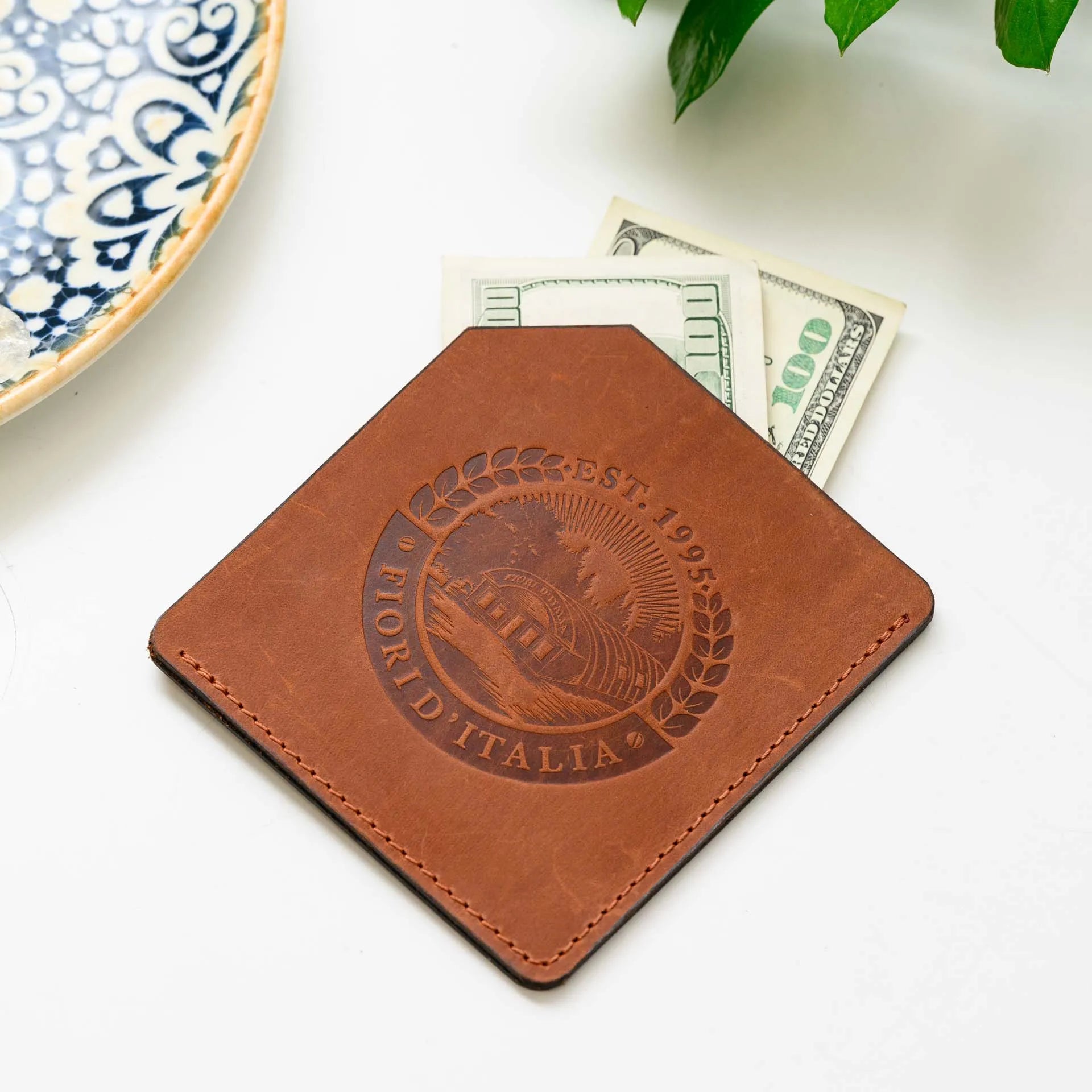 Leather Check Presenter with Logo: Showcase your brand elegantly with a custom leather check holder.