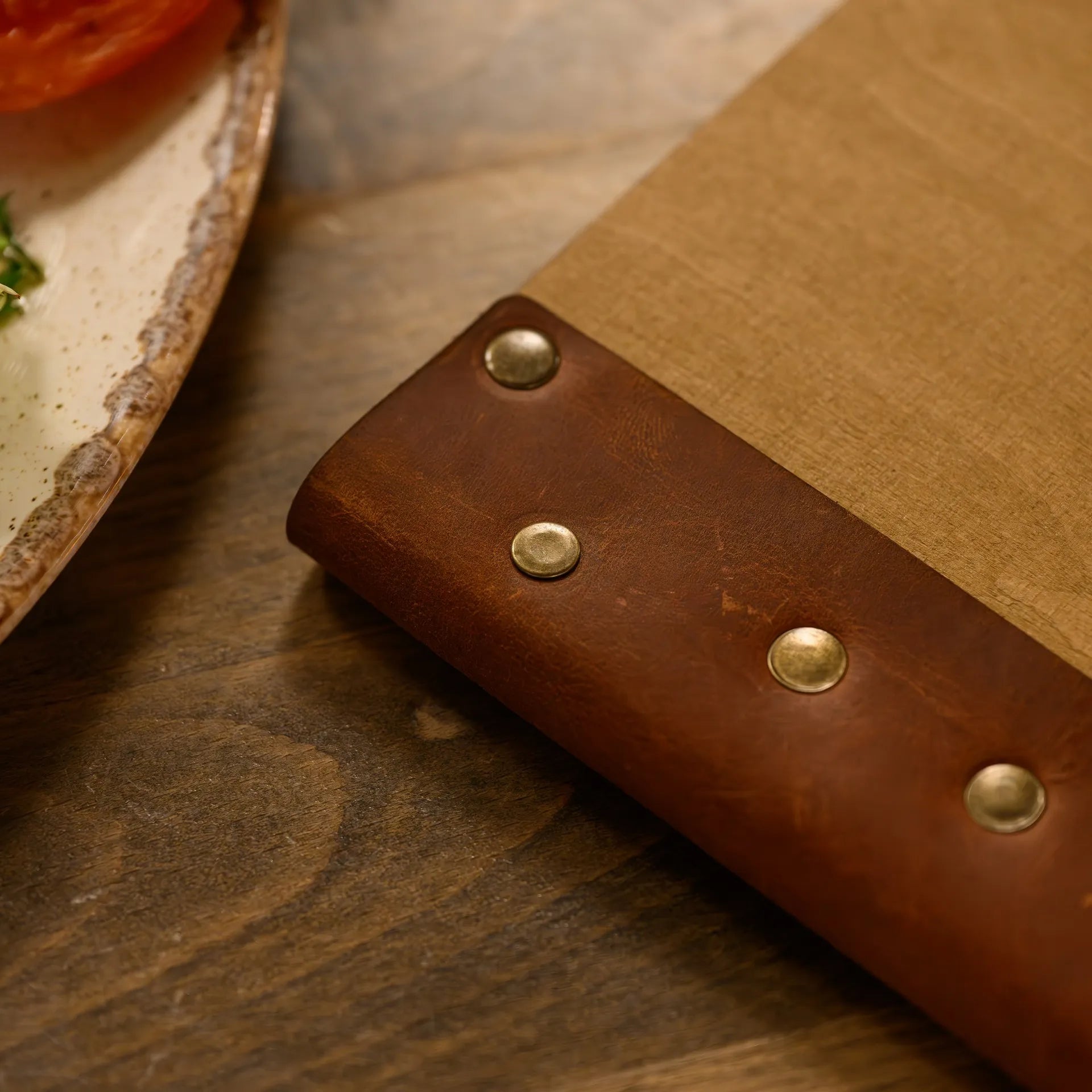 Wooden Menu Clipboard with Leather Spine (M06A5)