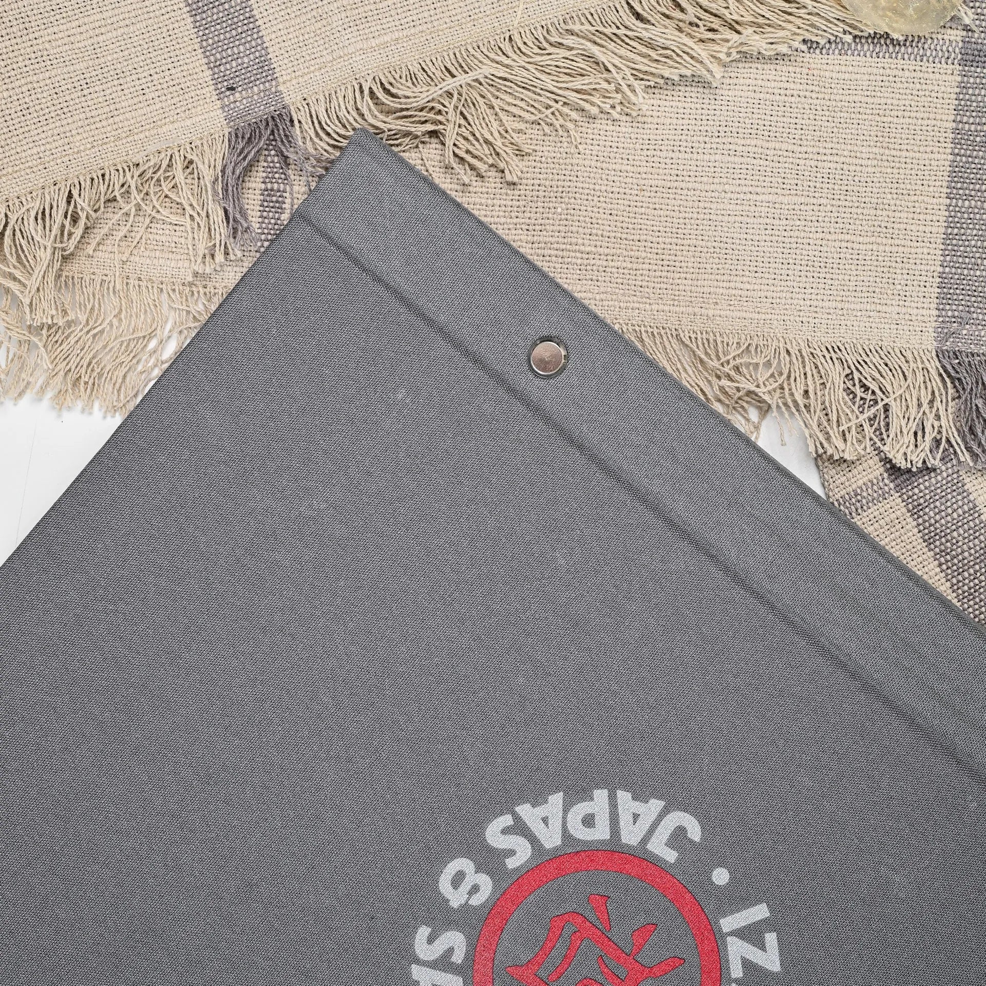 Elegant fabric menu cover with custom logo printing, ideal for restaurants. Features durable design and easily changeable sheets.