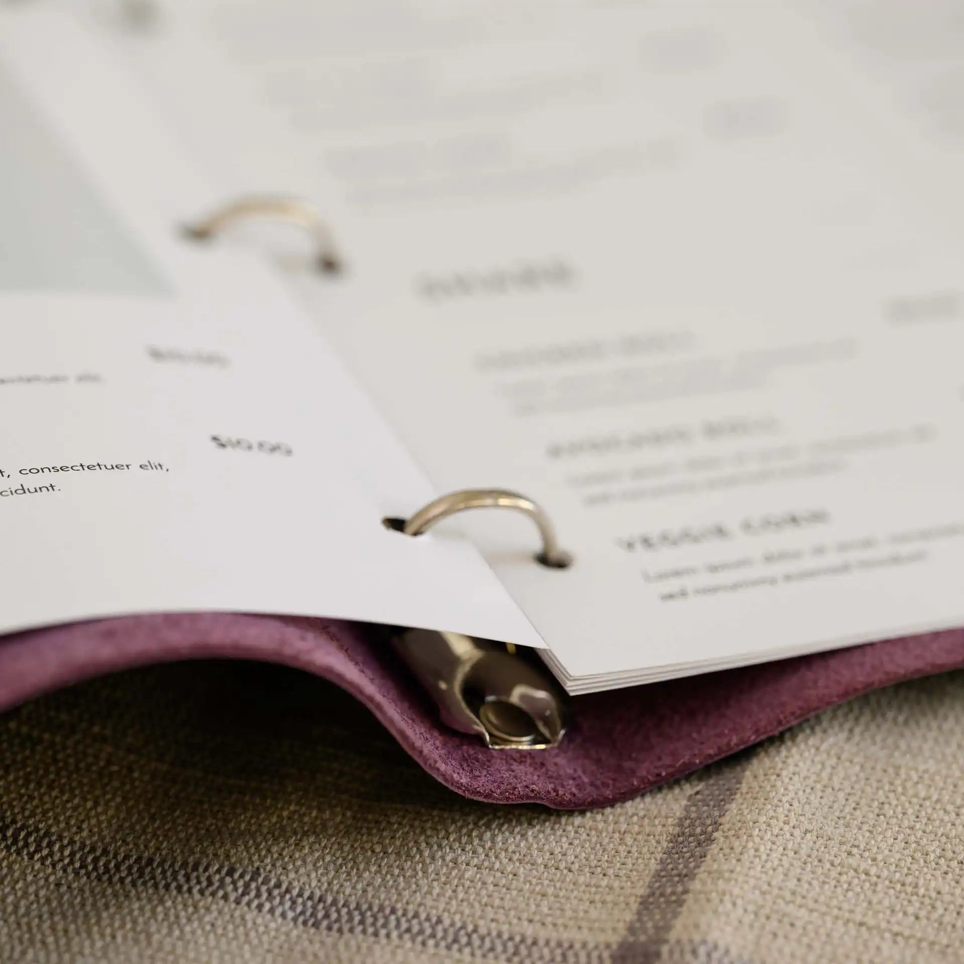 Tailored Custom Menu Folio, designed to impress your guests with its uniqueness, adds a personalized touch to your restaurant's ambiance.