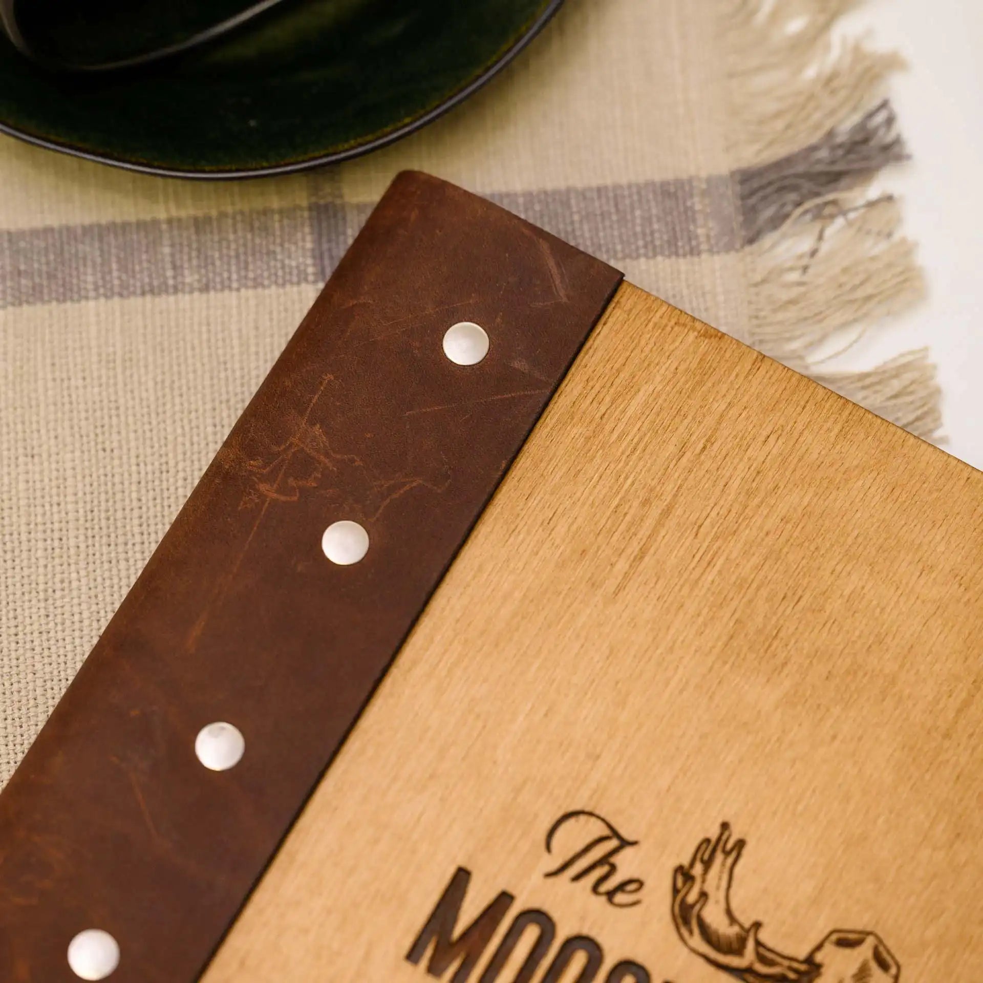 Restaurant Menu Folder with Logo Engraving: Elevate your brand with bespoke engraving on each menu.