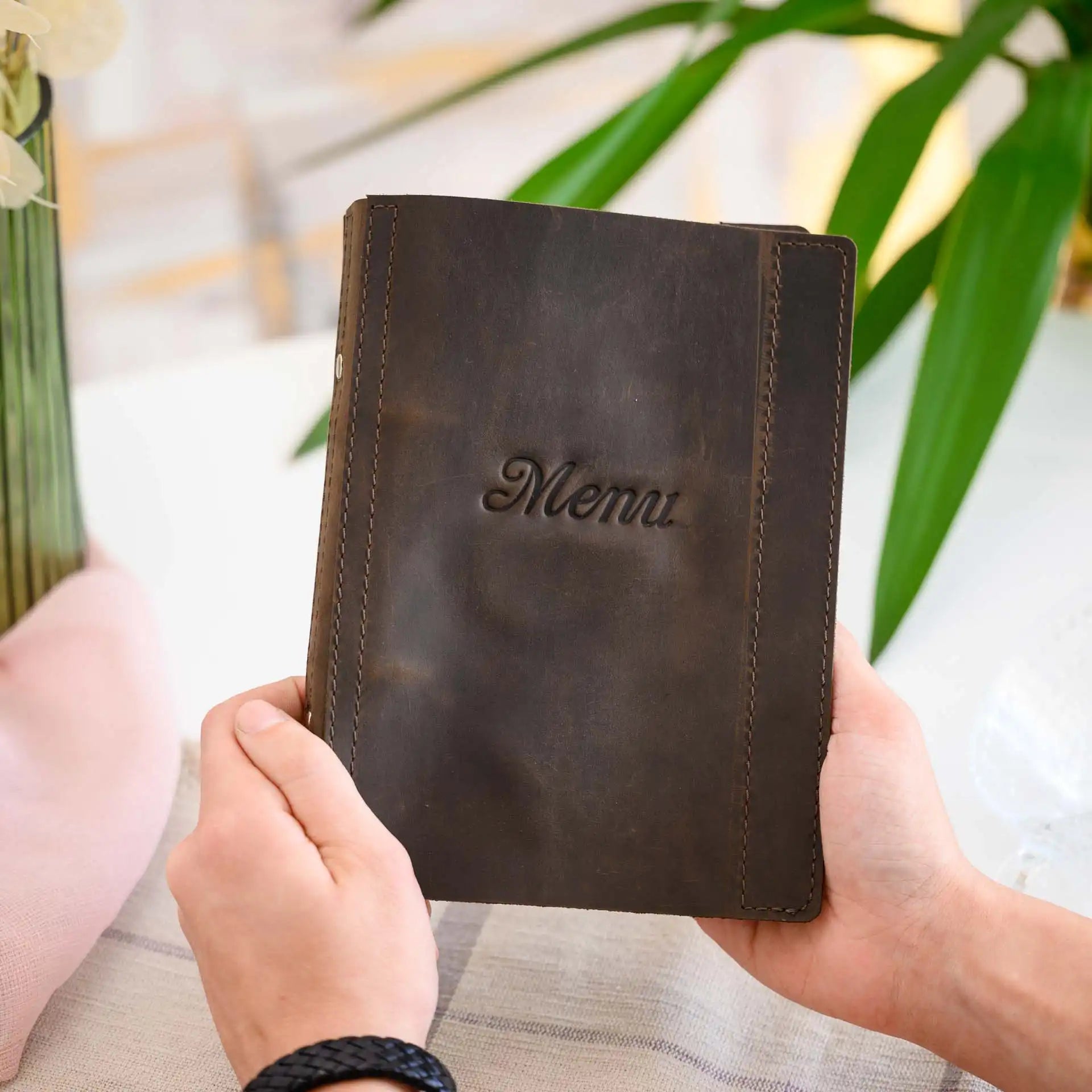 Impress guests with our custom menu holder, designed to reflect your unique brand identity.