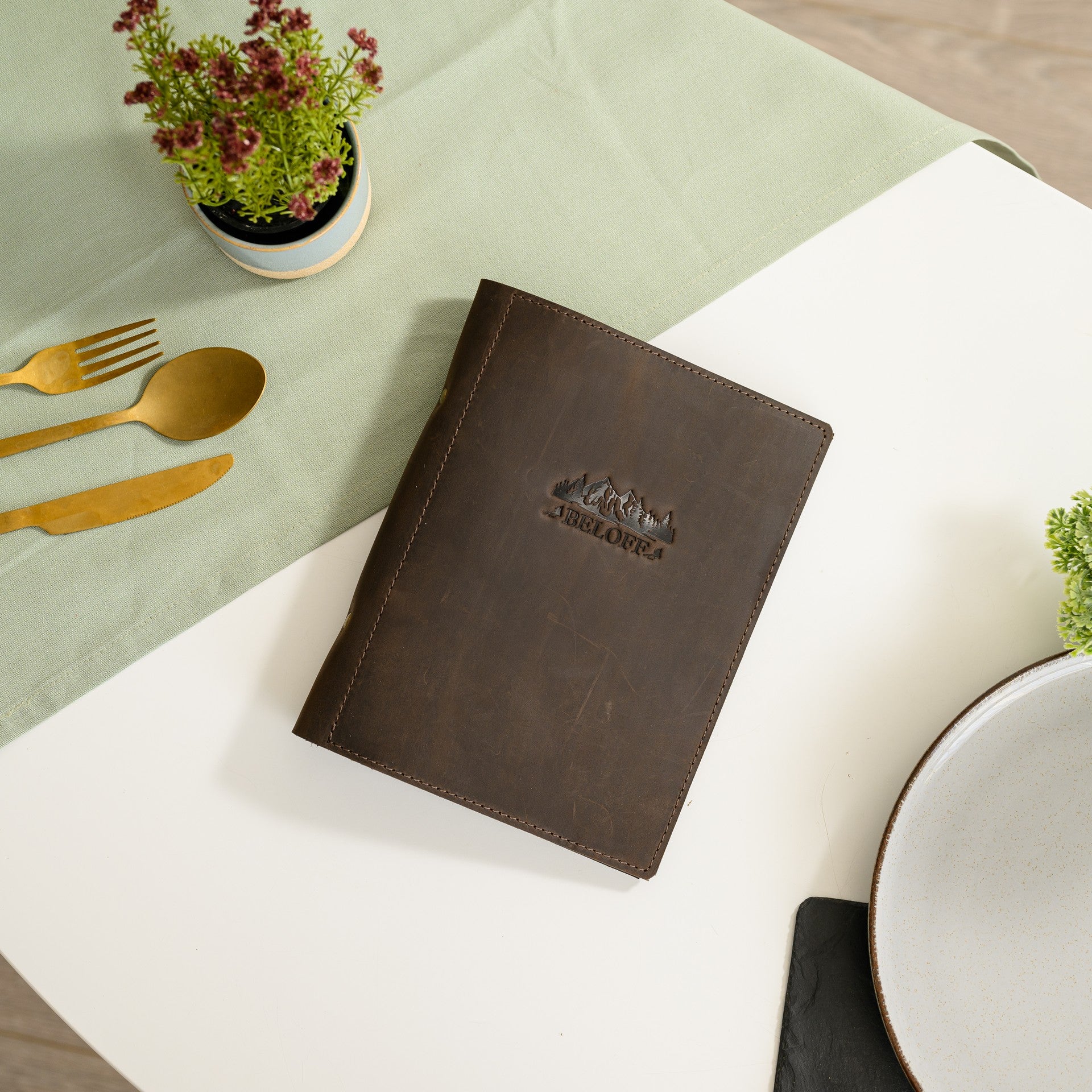 Make your menu stand out with our handcrafted design, featuring logo embossing for a truly unique presentation.