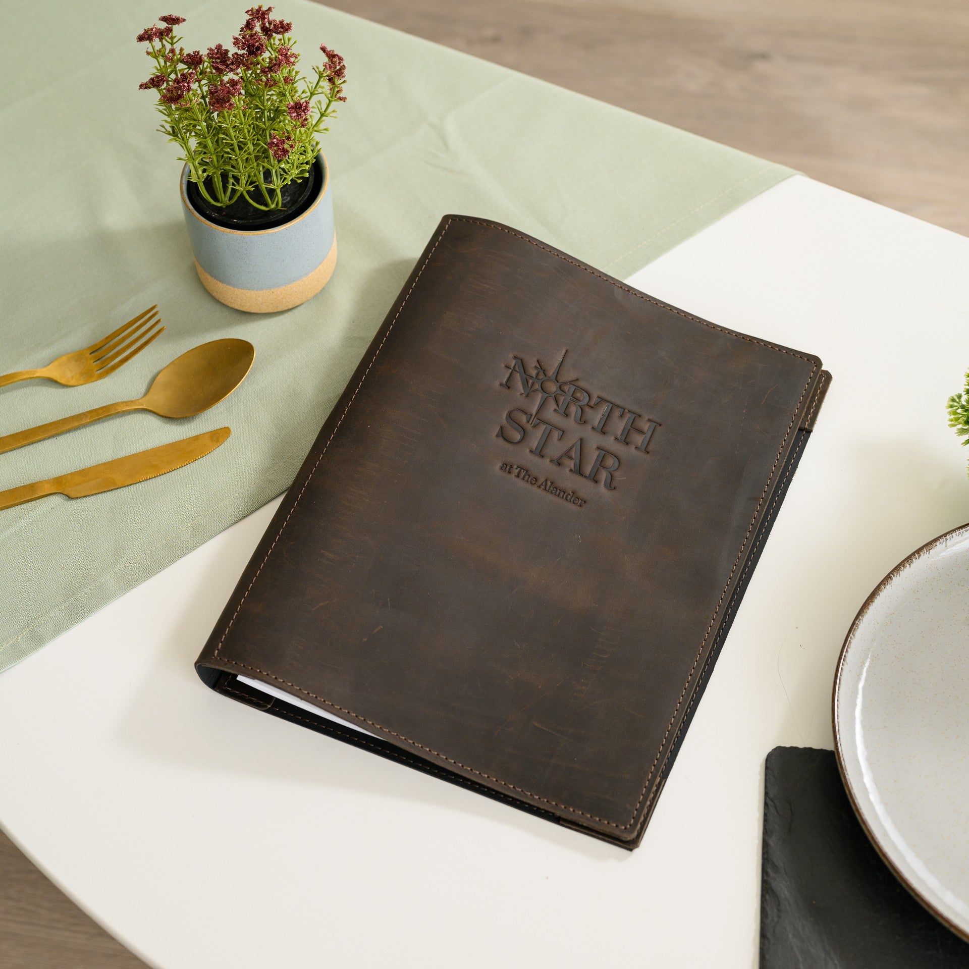 Impress with our logo-embossed handcrafted menu, adding a unique flair to your dining experience.