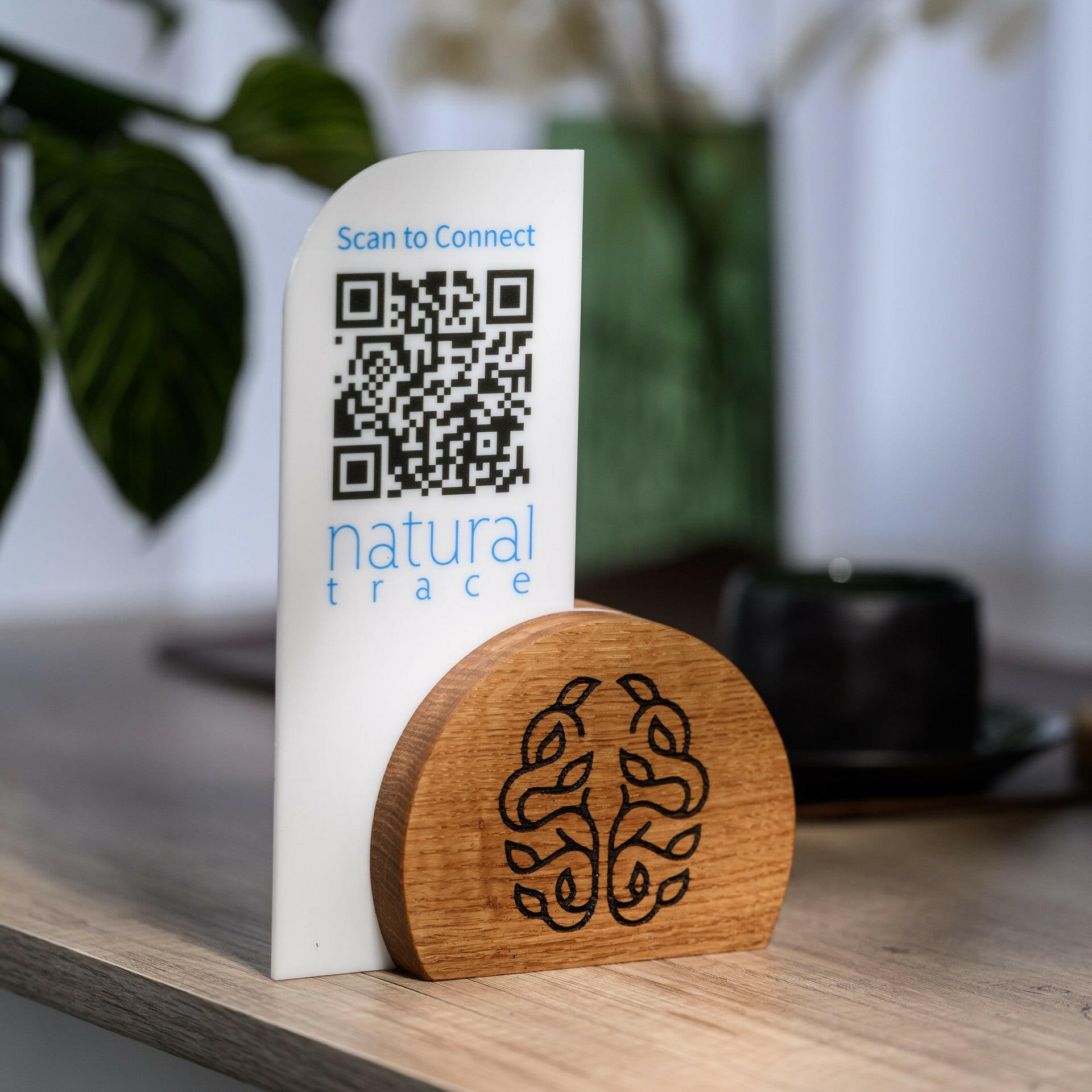 QR Menu Sign on Acrylic Table Stand