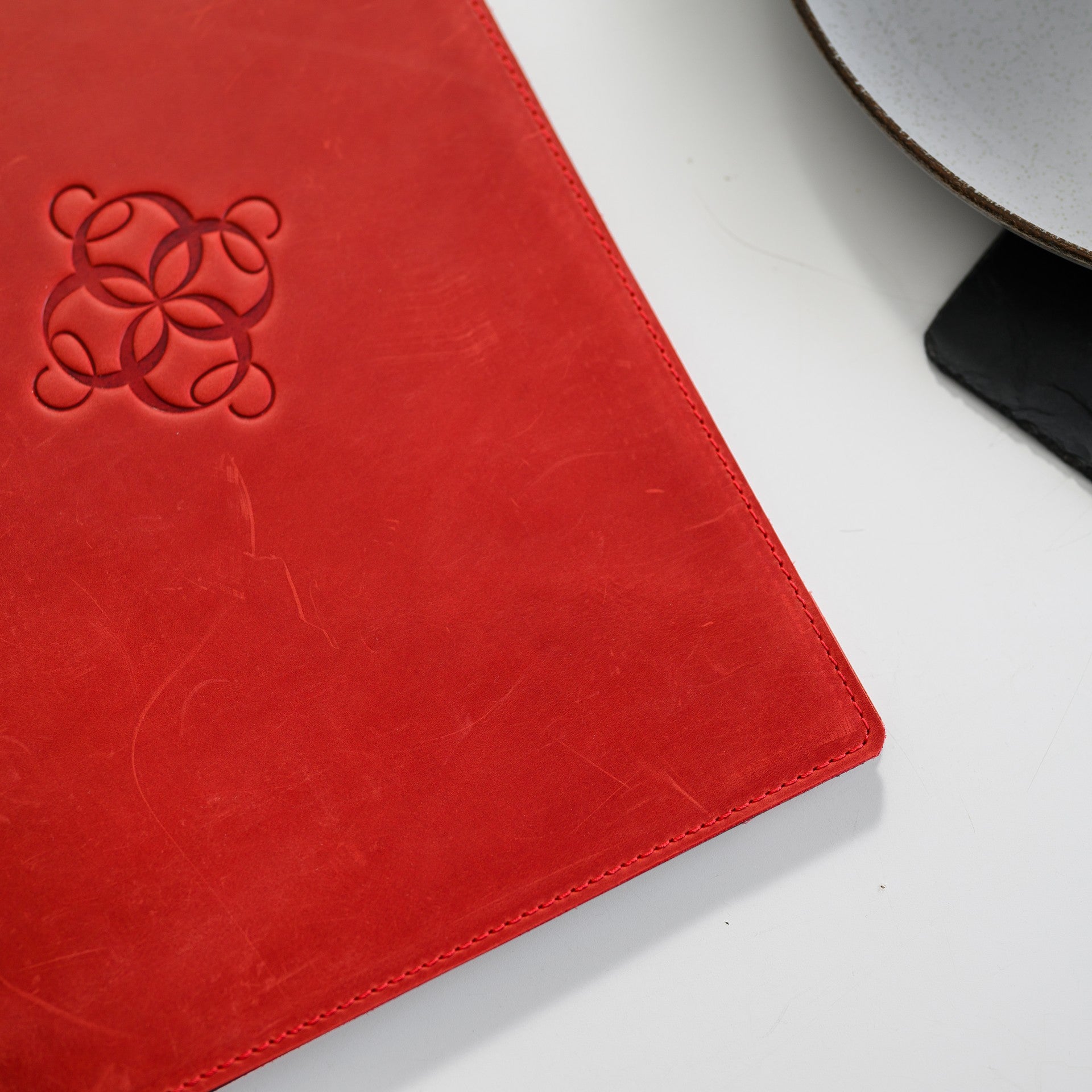 Modern Menu Cover with Corner Mountings, adding a contemporary flair to your menu display.