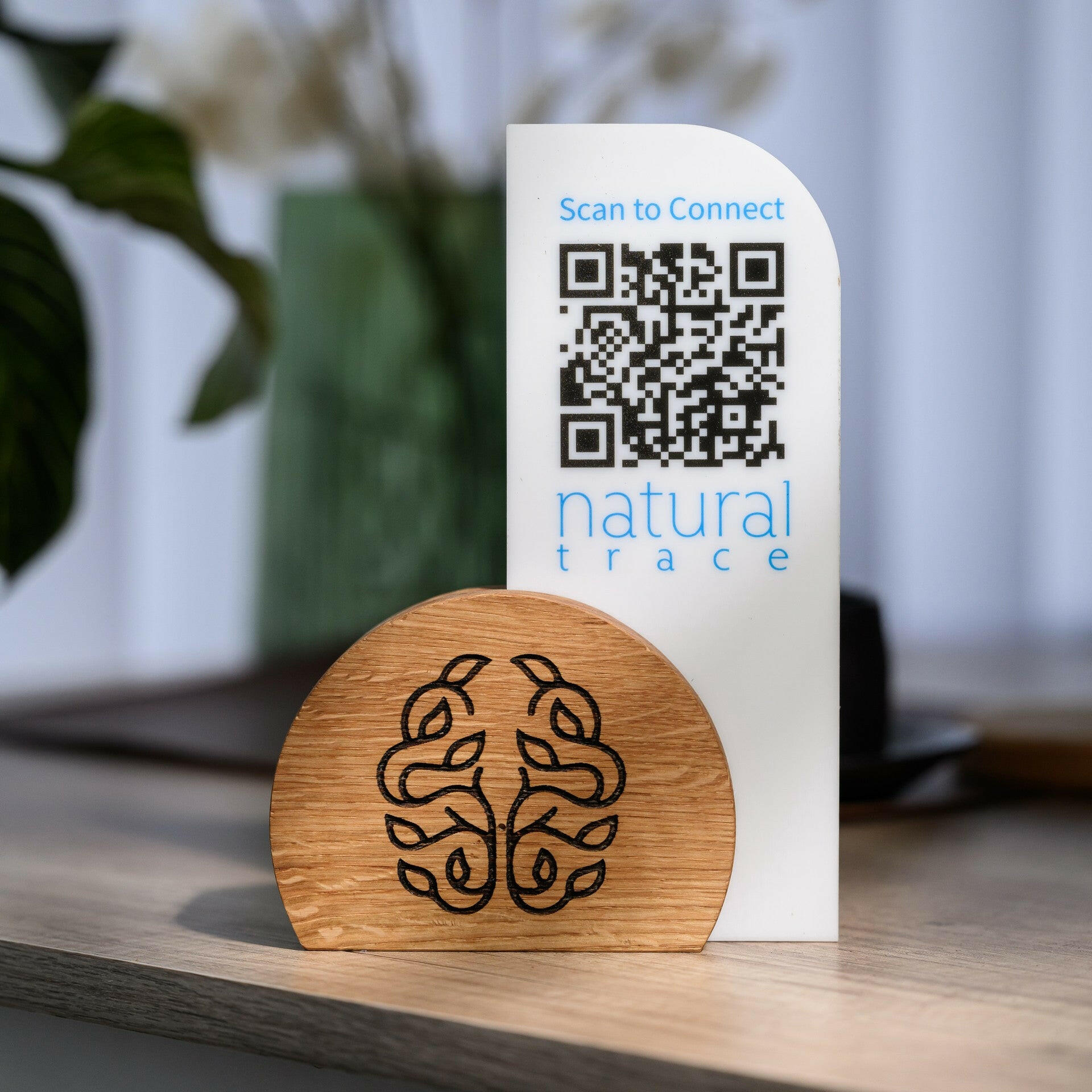 QR Menu Sign on Acrylic Table Stand