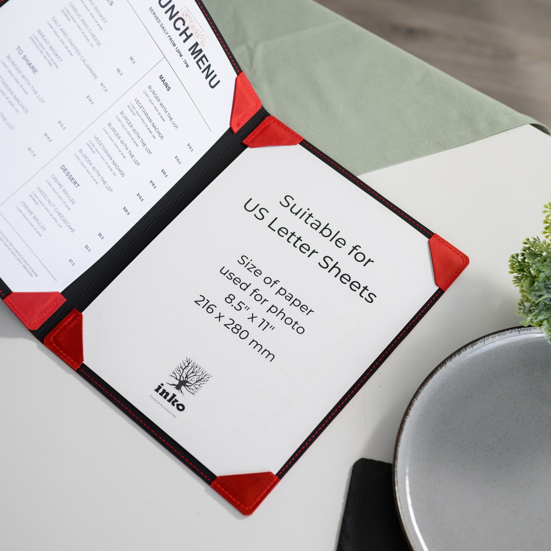Tailored Leather Menu Clipboard, combining functionality with elegance for a sophisticated presentation.